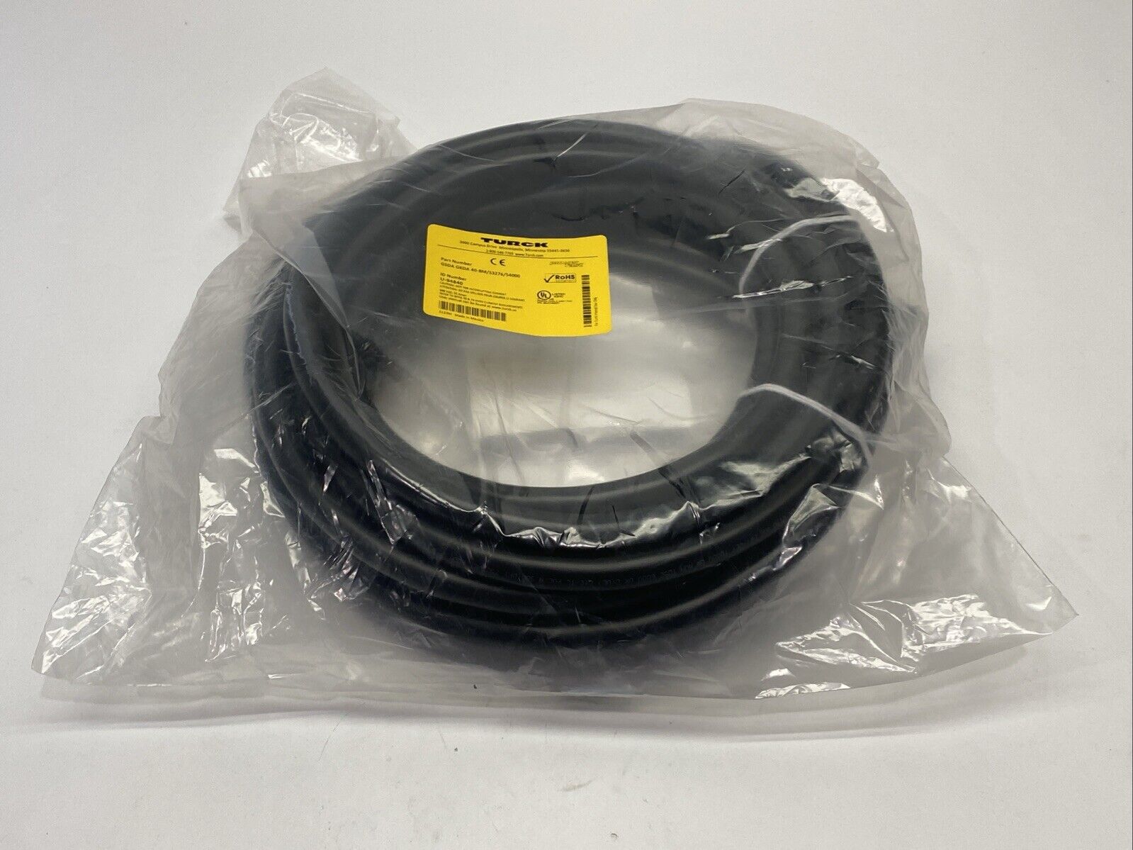 GSDA GKDA 40-8M/S3276/S4000, U-94840 | Turck GSDA GKDA 40-8M/S3276/S4000 Power Extension Cable M/F 1-3/8" 8m U-94840 - New - Maverick Industrial Sales
