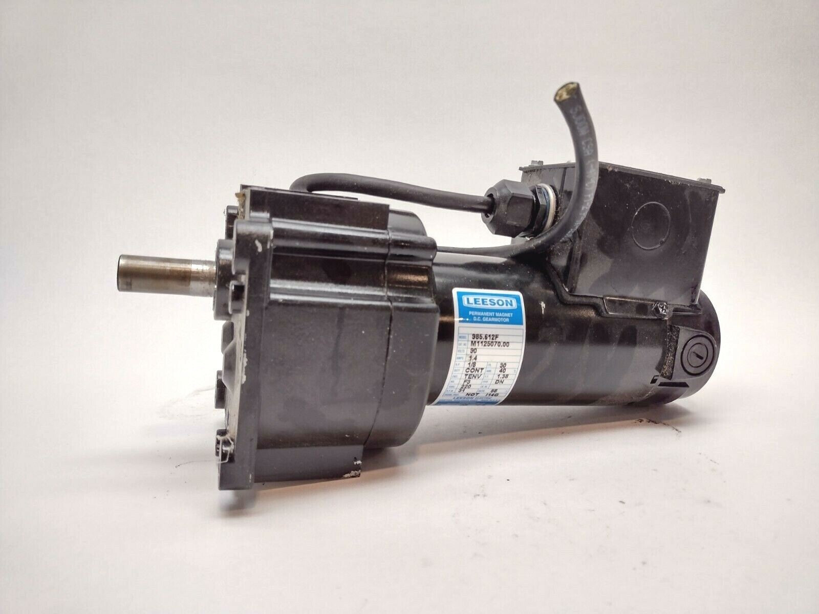 Leeson 985.612F Parallel Shaft Gearmotor M1125070.00 90VDC 1.4A 31 RPM 1/8 HP - Maverick Industrial Sales