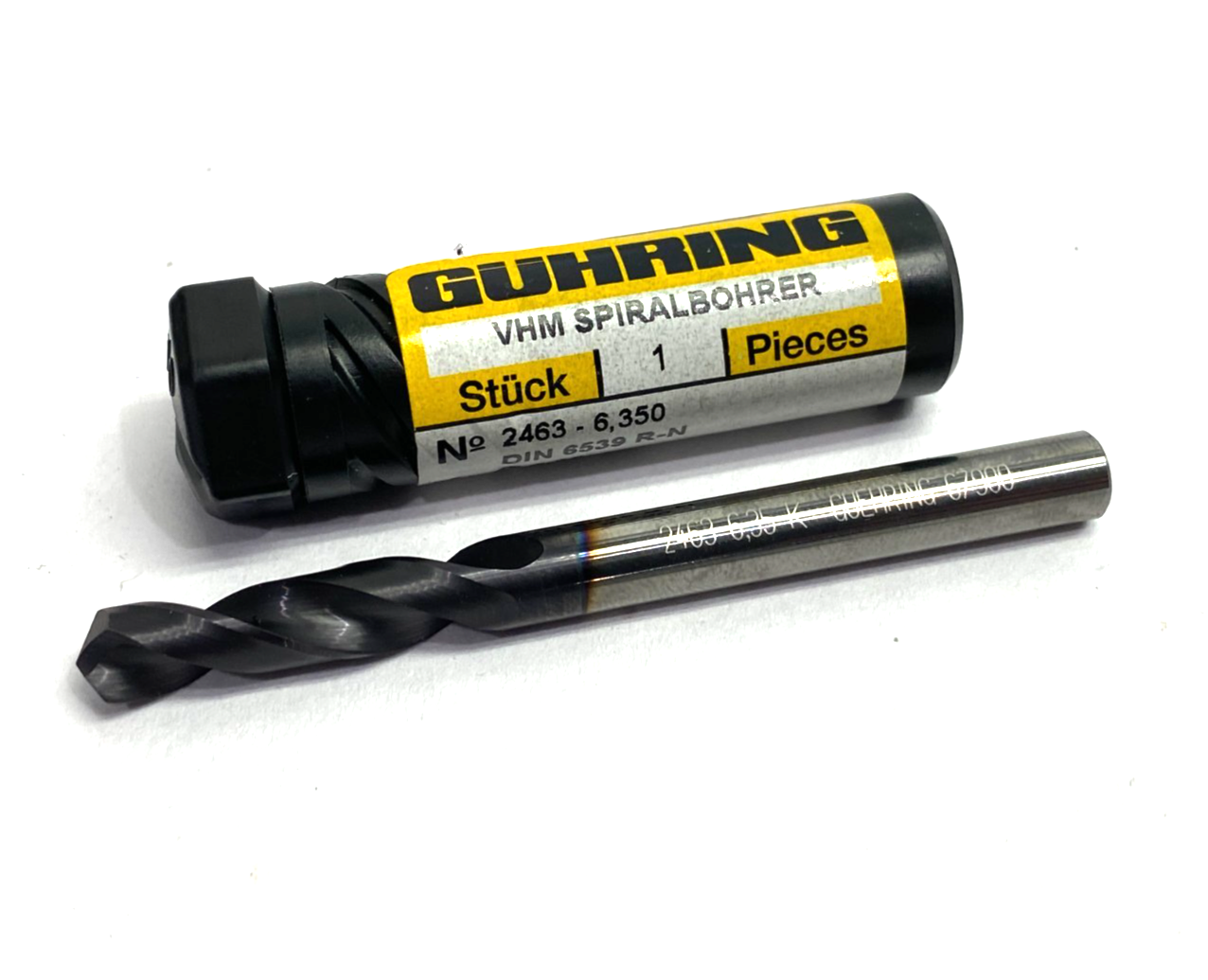 Guhring 2463-6,350 Drill, 1/4, Stub, Type N, Carbide, nano-FIREX 9024630063500 - Maverick Industrial Sales