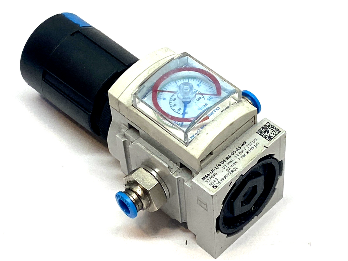 Festo MS4‑LR 1/4‑D6‑RG‑AS‑WR Pneumatic Pressure Regulator 527690 - Maverick Industrial Sales