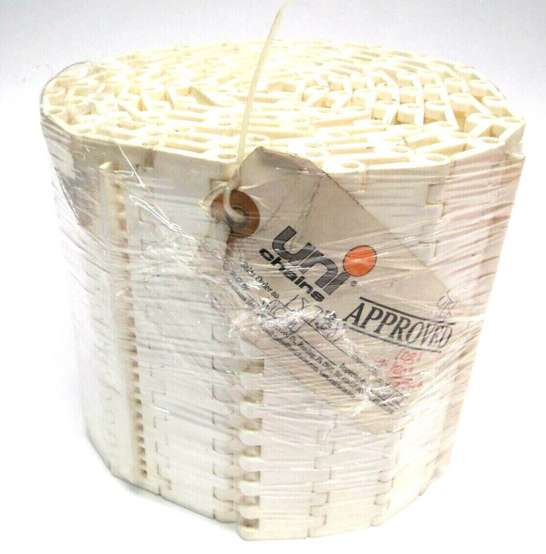 Uni Chain White 6 Inch x 10 Foot Long Table Top Conveyor Chain - Used - Maverick Industrial Sales