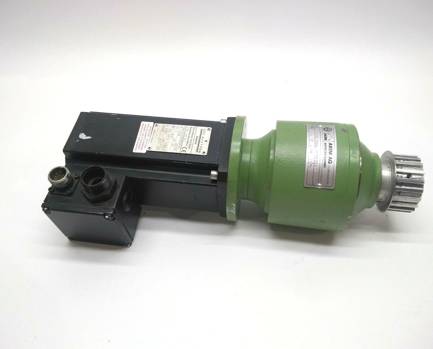 GEC Alsthom Parvex LX43CKR2000 Brushless Servo Motor with AKIM AG Gear Reducer - Used - Maverick Industrial Sales