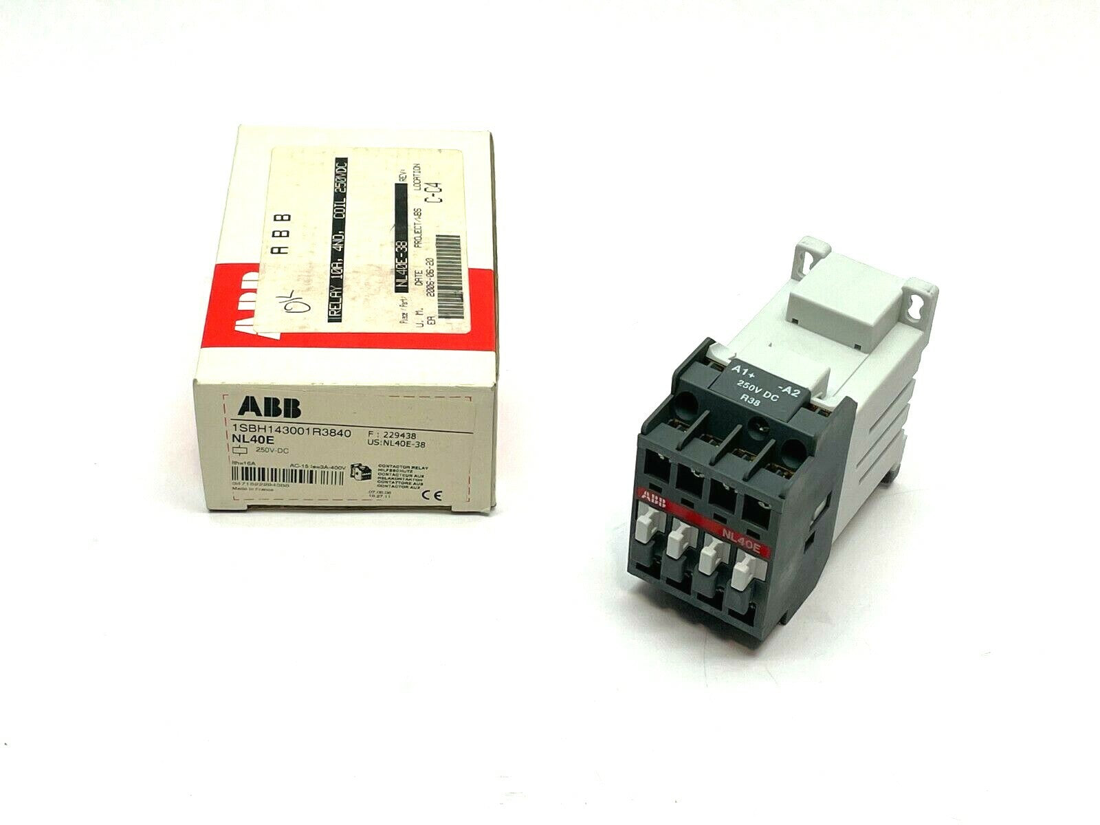 ABB NL40E-38 Contactor Relay 1SBH143001R3840 - Maverick Industrial Sales