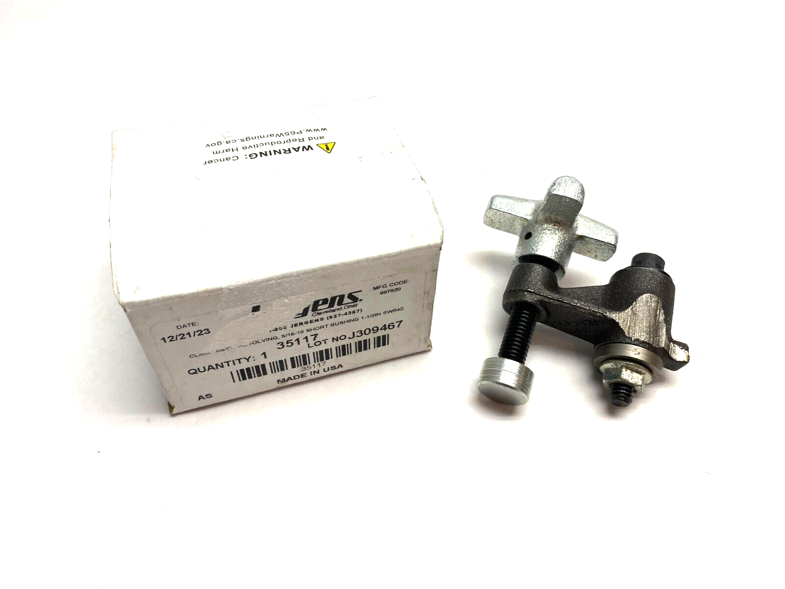 Jergens 35117 Revolving Clamp Assembly 5/16-18 Short Bushing, 1-1/2" Swing - Maverick Industrial Sales