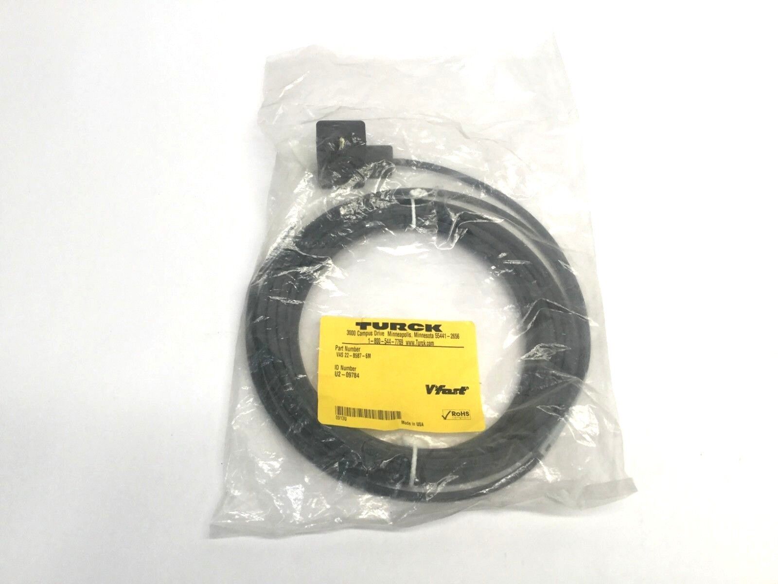 U2-09784 | Turck Din Valve Plug Type A VAS 22-B587-6M - New – Open box - Maverick Industrial Sales