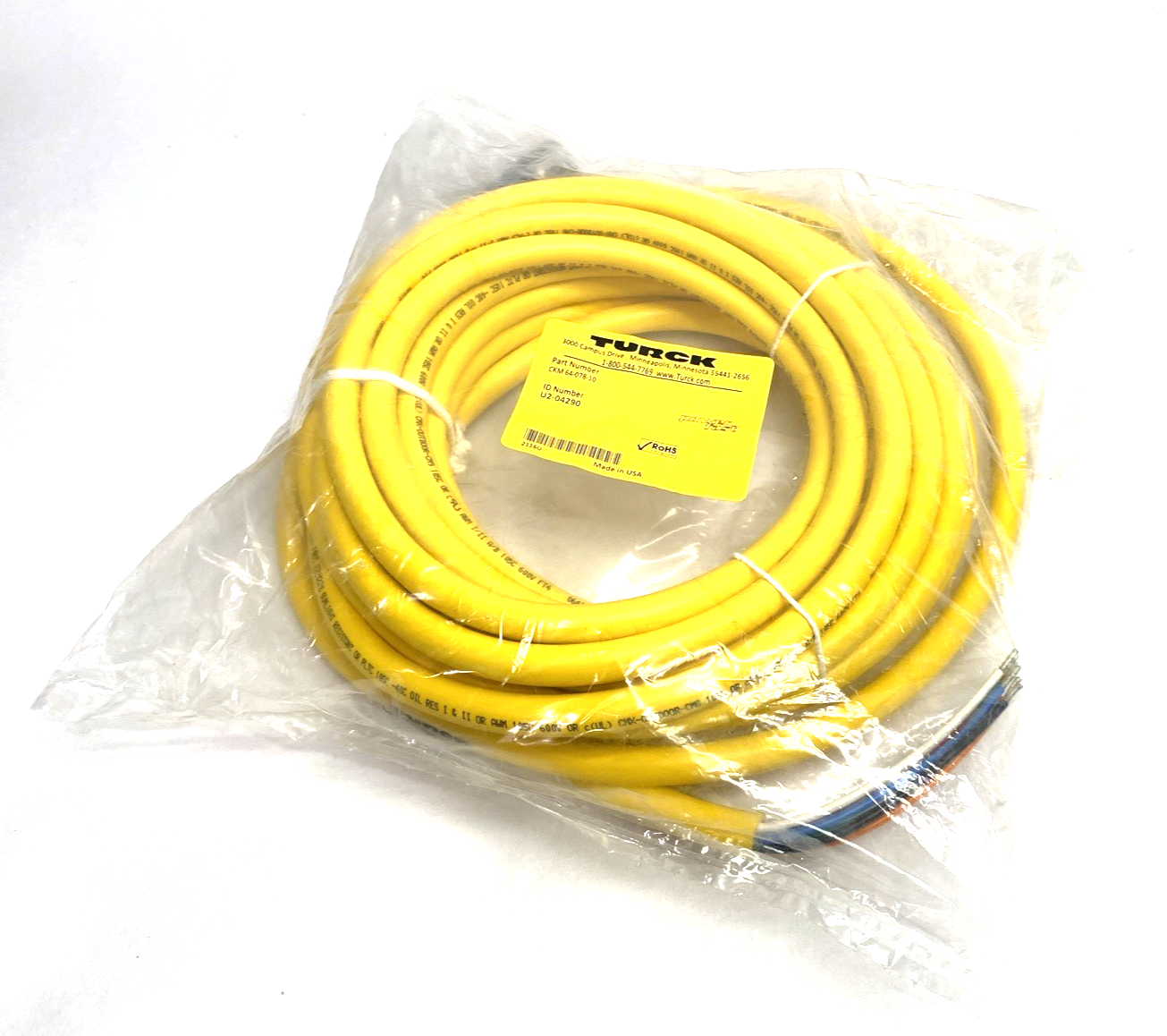 Turck CKM 64-078-10 Powerfast Single Ended Cable Assembly U2-04290 - Maverick Industrial Sales