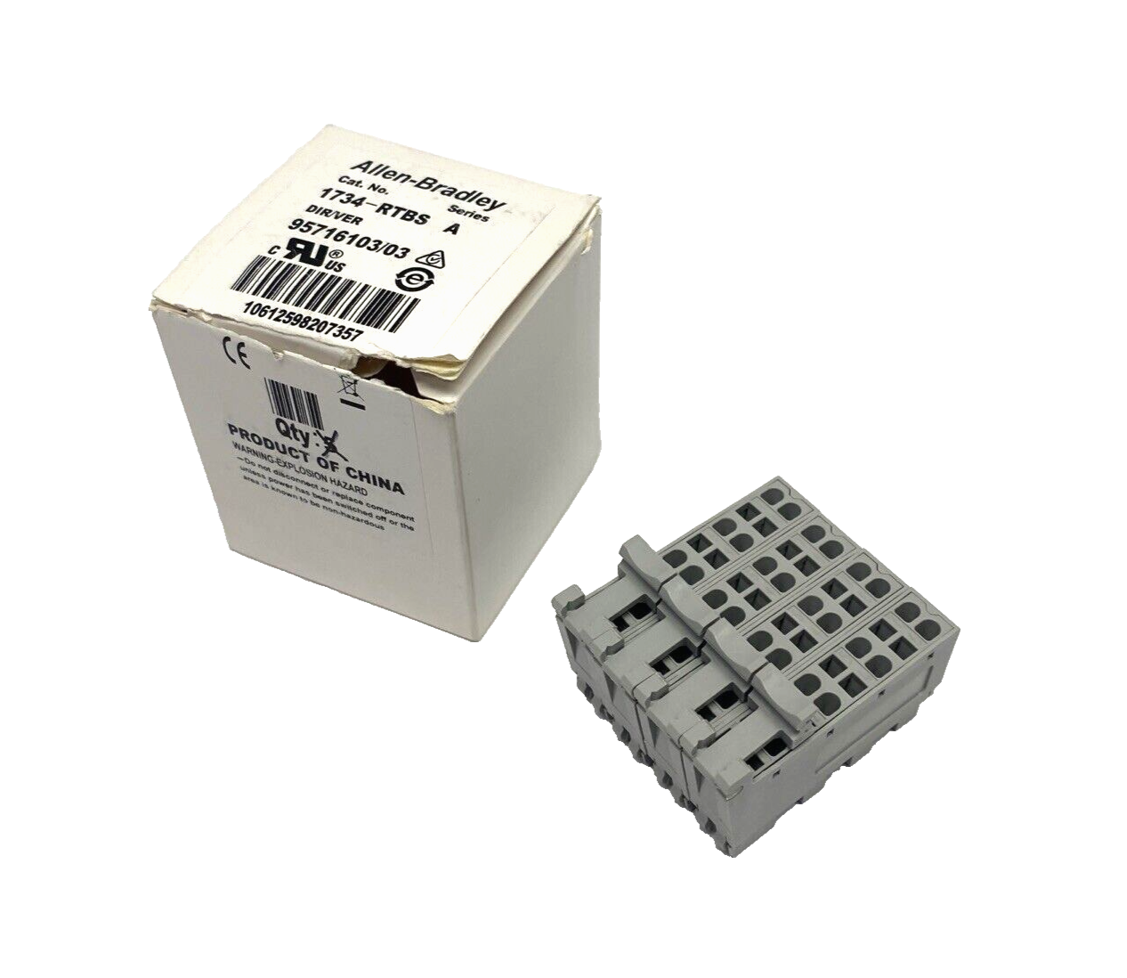 1734-RTBS, | Allen Bradley 1734-RTBS Ser A POINT I/O 8PT Spring Clamp Terminal Block LOT OF 4 - New – Open box - Maverick Industrial Sales