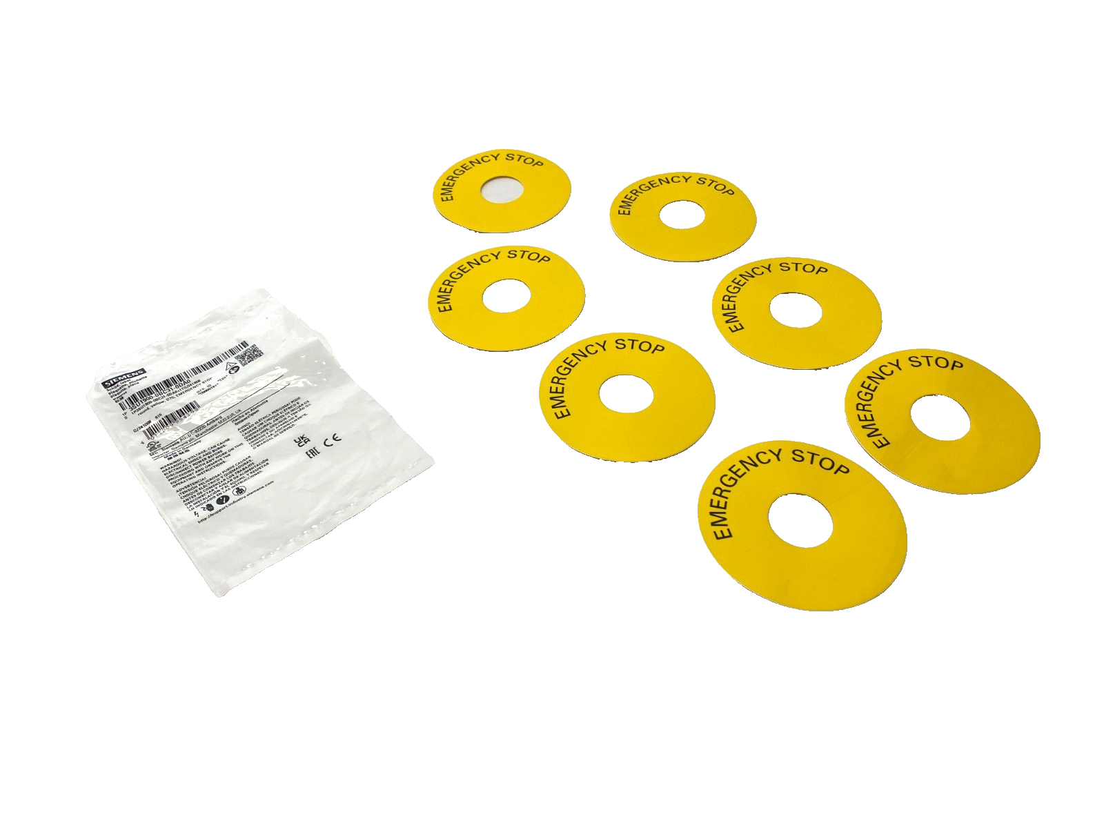 Siemens 3SU1900-0BC31-0DA0 E-Stop Backing Plate Self-Adhesive 23mm ID LOT OF 7 - Maverick Industrial Sales