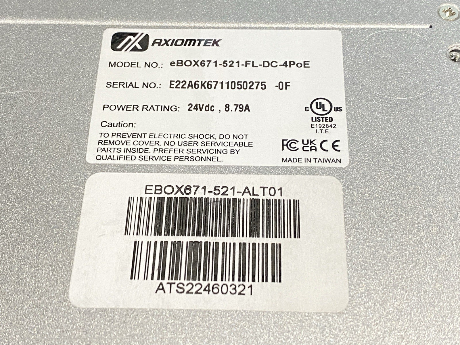 Axiomtek eBOX671-521-FL-DC-4PoE Fanless Embedded System w/ i5-8500T NO HDD - Maverick Industrial Sales