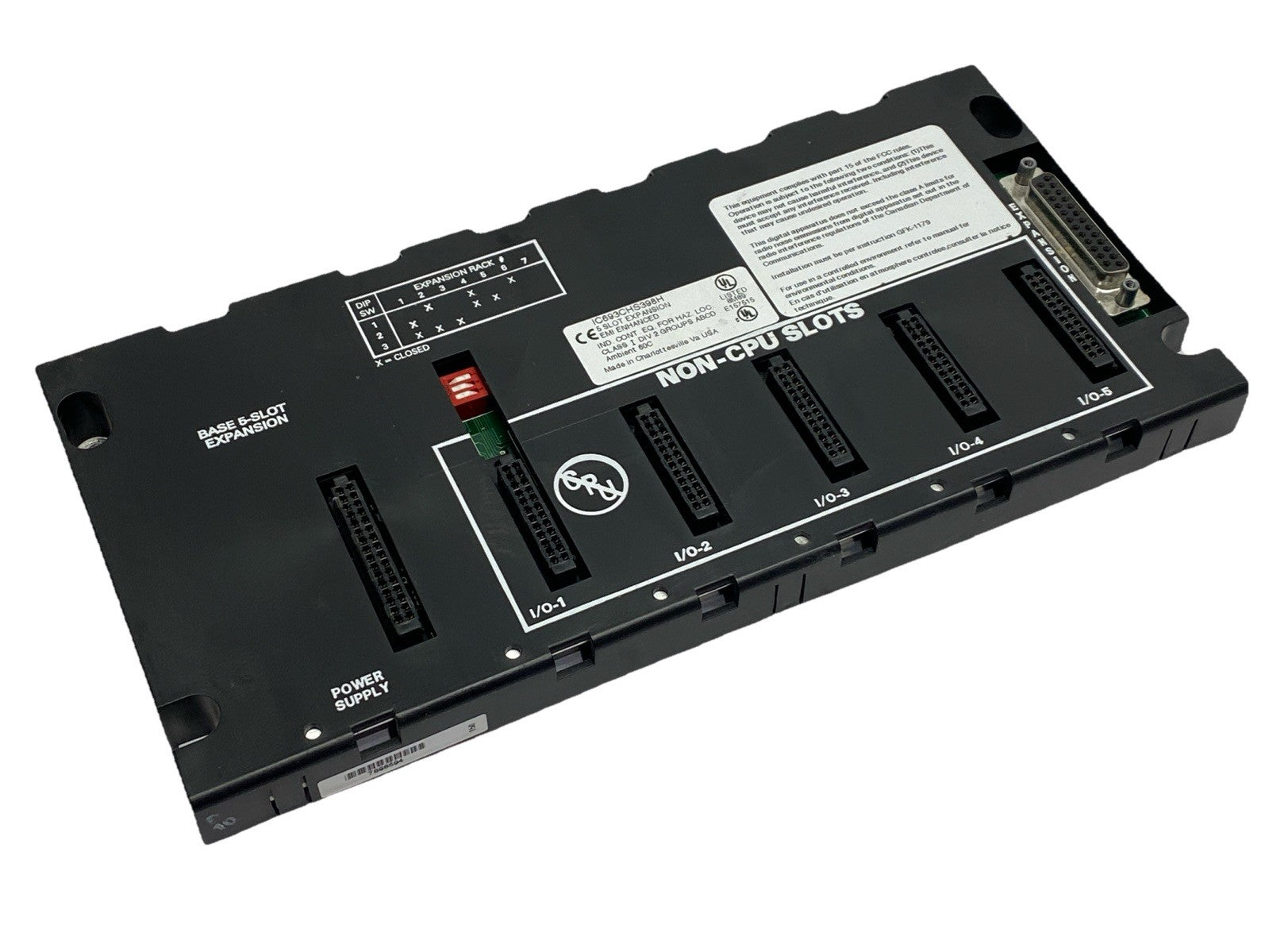 GE Fanuc IC693CHS398H 5-Slot Expansion Base EMI Enhanced - Used - Maverick Industrial Sales