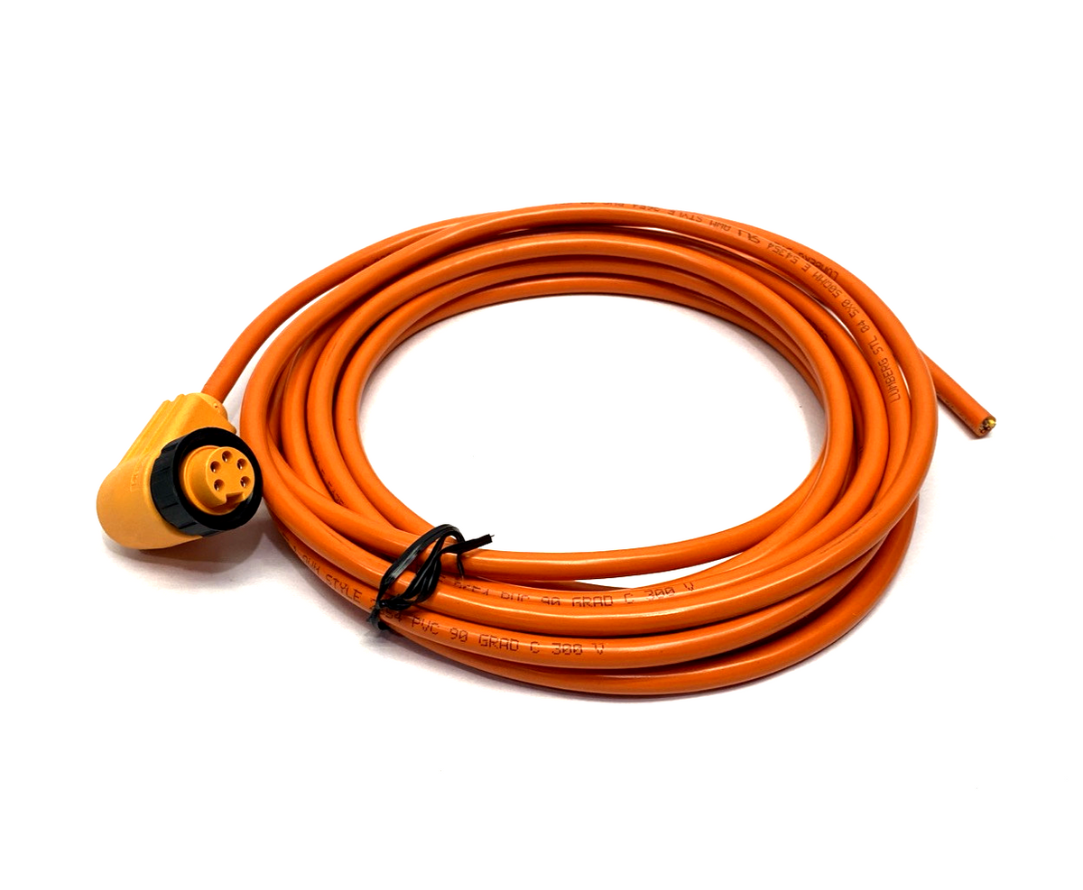 RKW 50-04/5 M, 13765, RKW50-04/5M | Lumberg RKW 50-04/5 M 7/8" Power Cordset Right Angle Female 5-Pin 5m 13765 - New – Open box - Maverick Industrial Sales