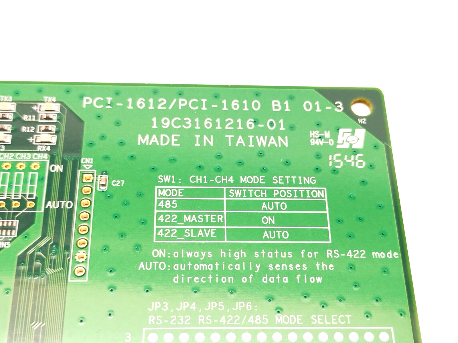 Advantech PCI-1612/PCI-1610 Rev. B1 PCI Card 01-3 PCI-1610A 19C3161216-01 - Maverick Industrial Sales