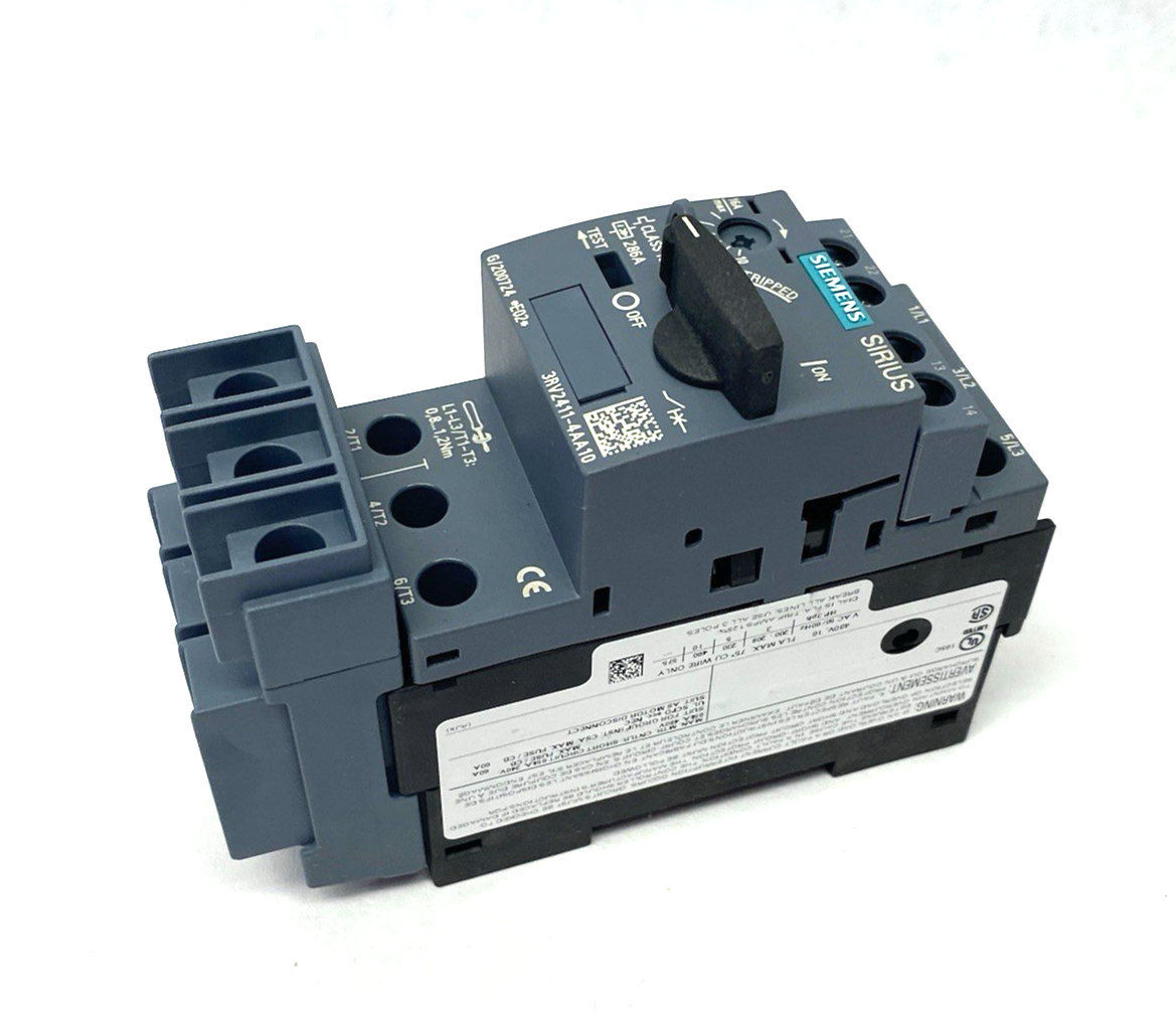 Siemens 3RV2411-4AA10 Circuit Breaker size S00 for Transformer Protection A-rele - Maverick Industrial Sales