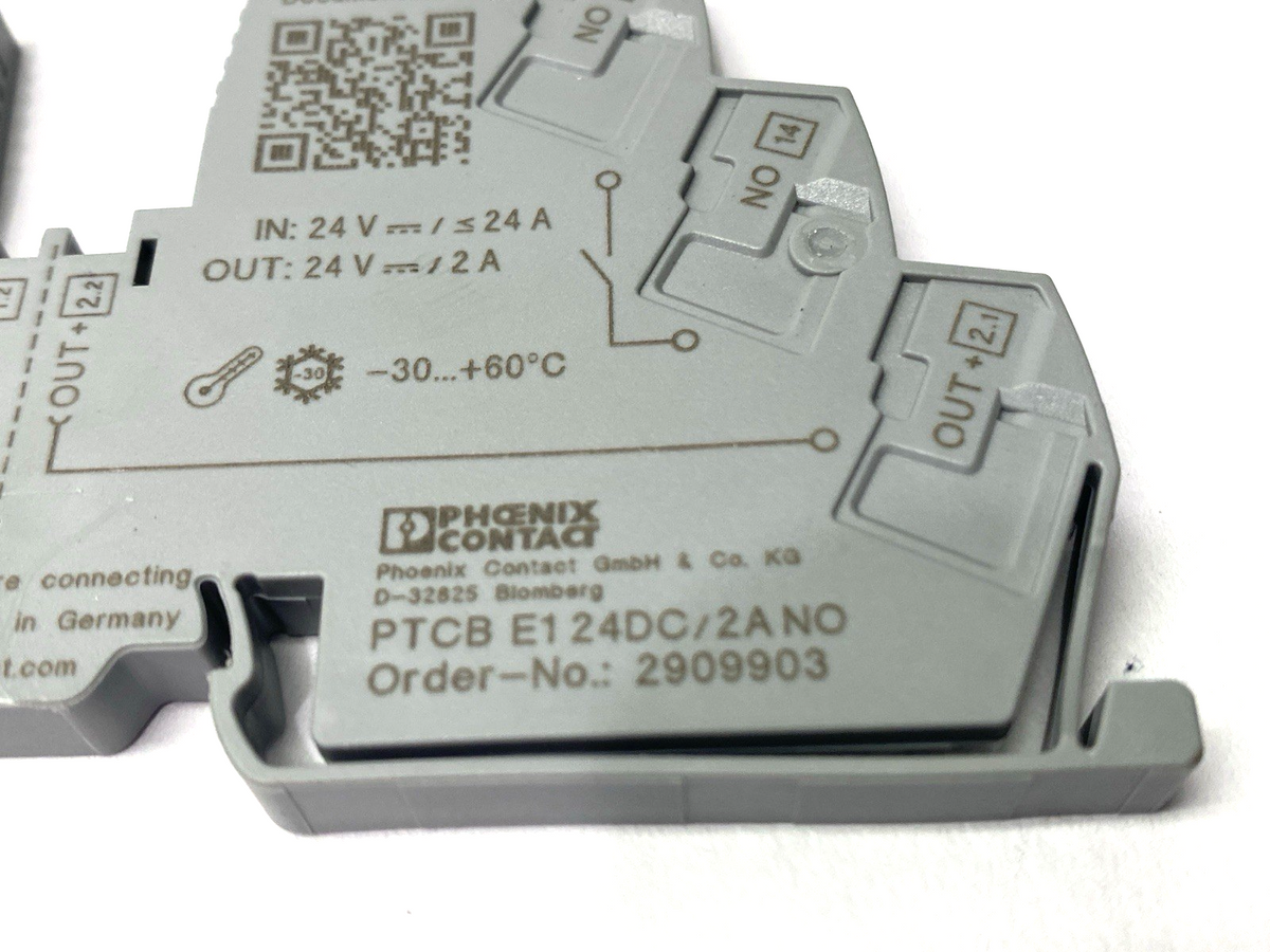 PTCB E1 24DC/2A NO | Phoenix Contact Electronic Circuit Breaker 2909903 LOT OF 2 - Used - Maverick Industrial Sales