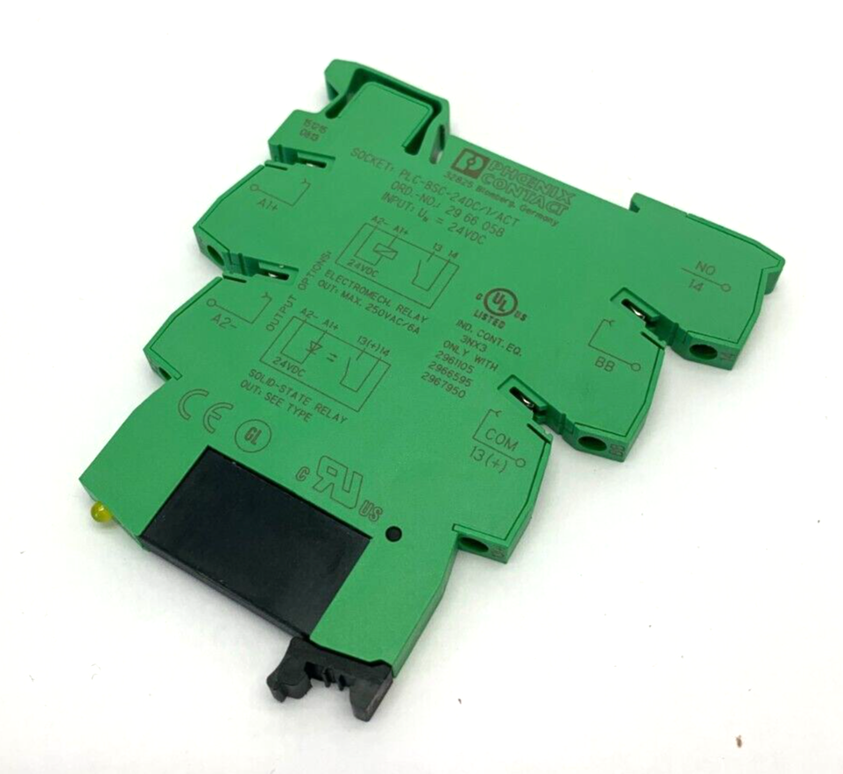 Phoenix Contact PLC-BSC-24DC/1/ACT Relay Base w/ 2966595 Contactor - Maverick Industrial Sales