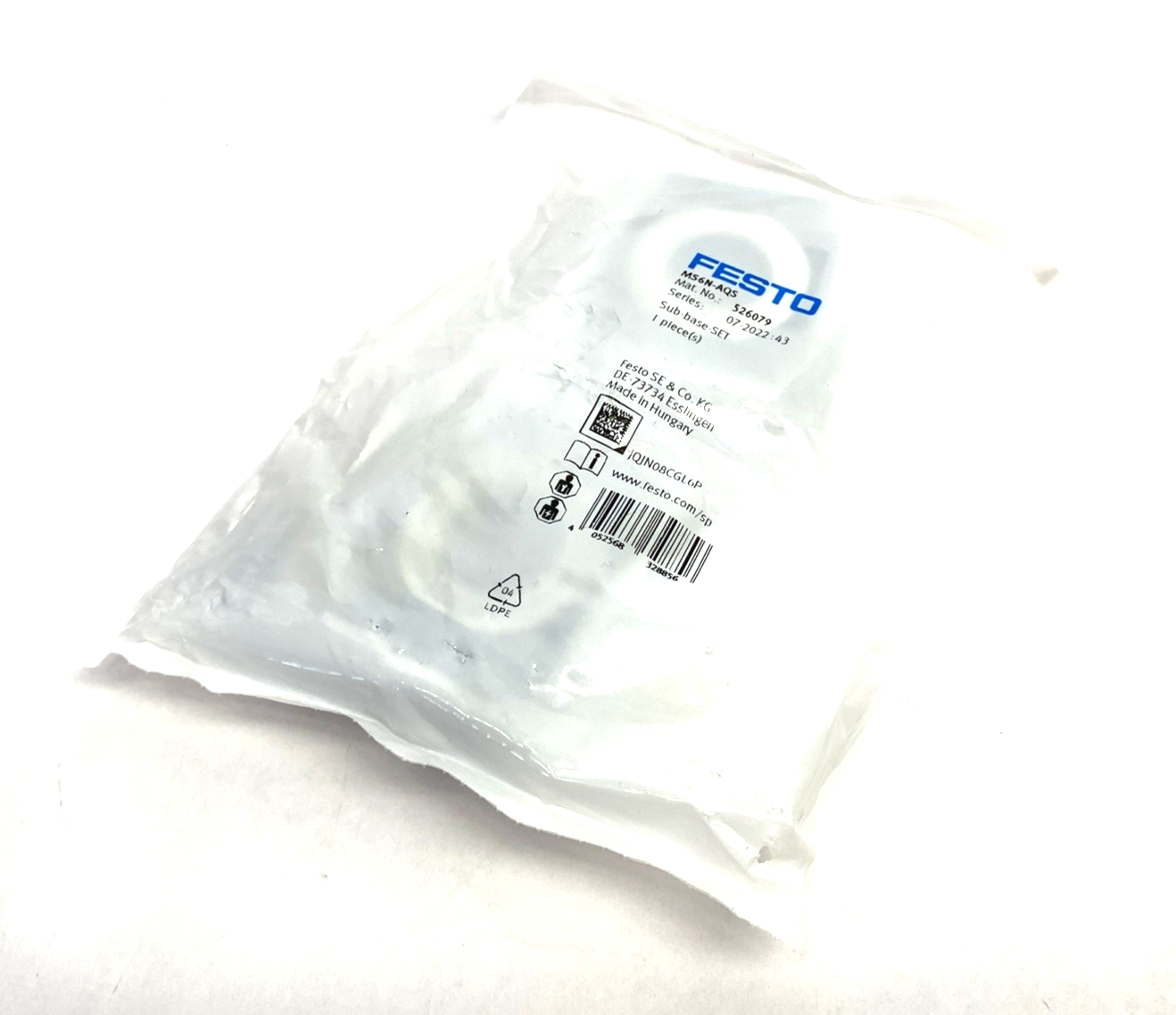 Festo MS6N-AQS Size 6 Sub-Base SET 3/4" NPT Connection 526079 - Maverick Industrial Sales