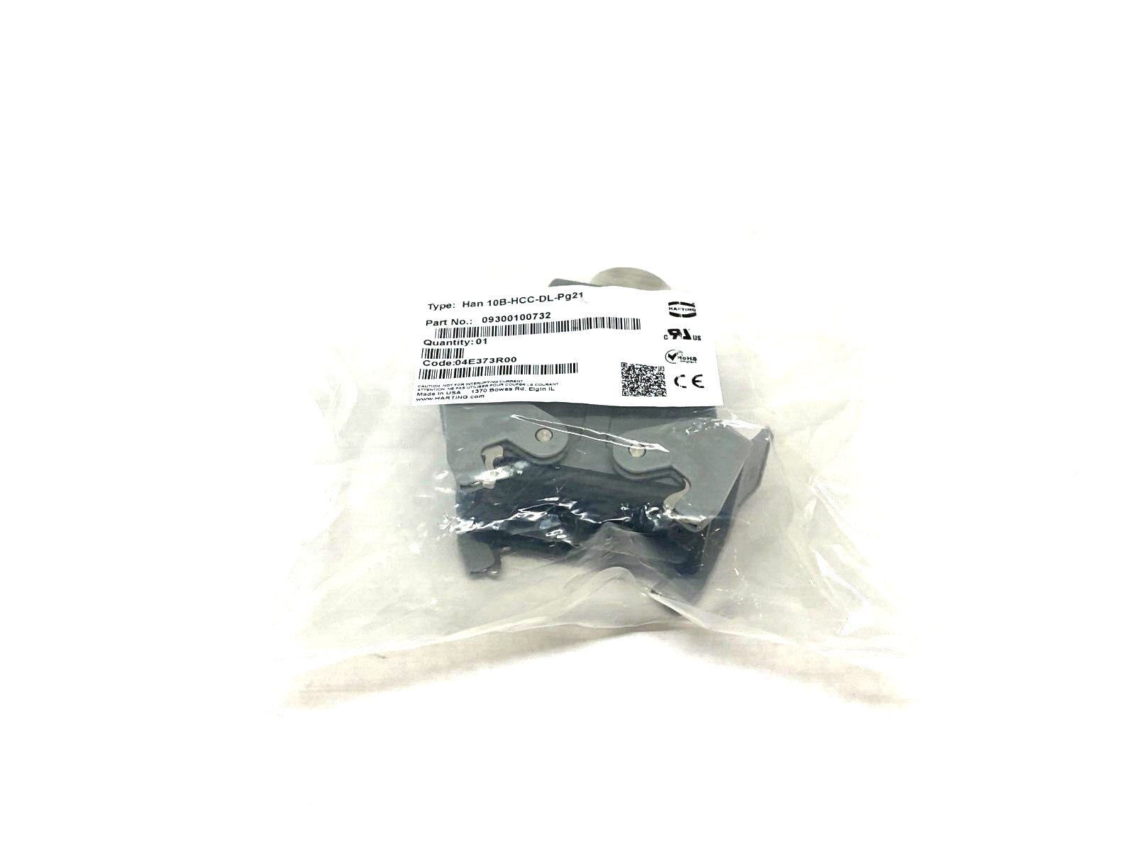 Harting 09300100732 Heavy Duty Hood Coupler Han 10B-HCC-DL-Pg21 - New - Maverick Industrial Sales