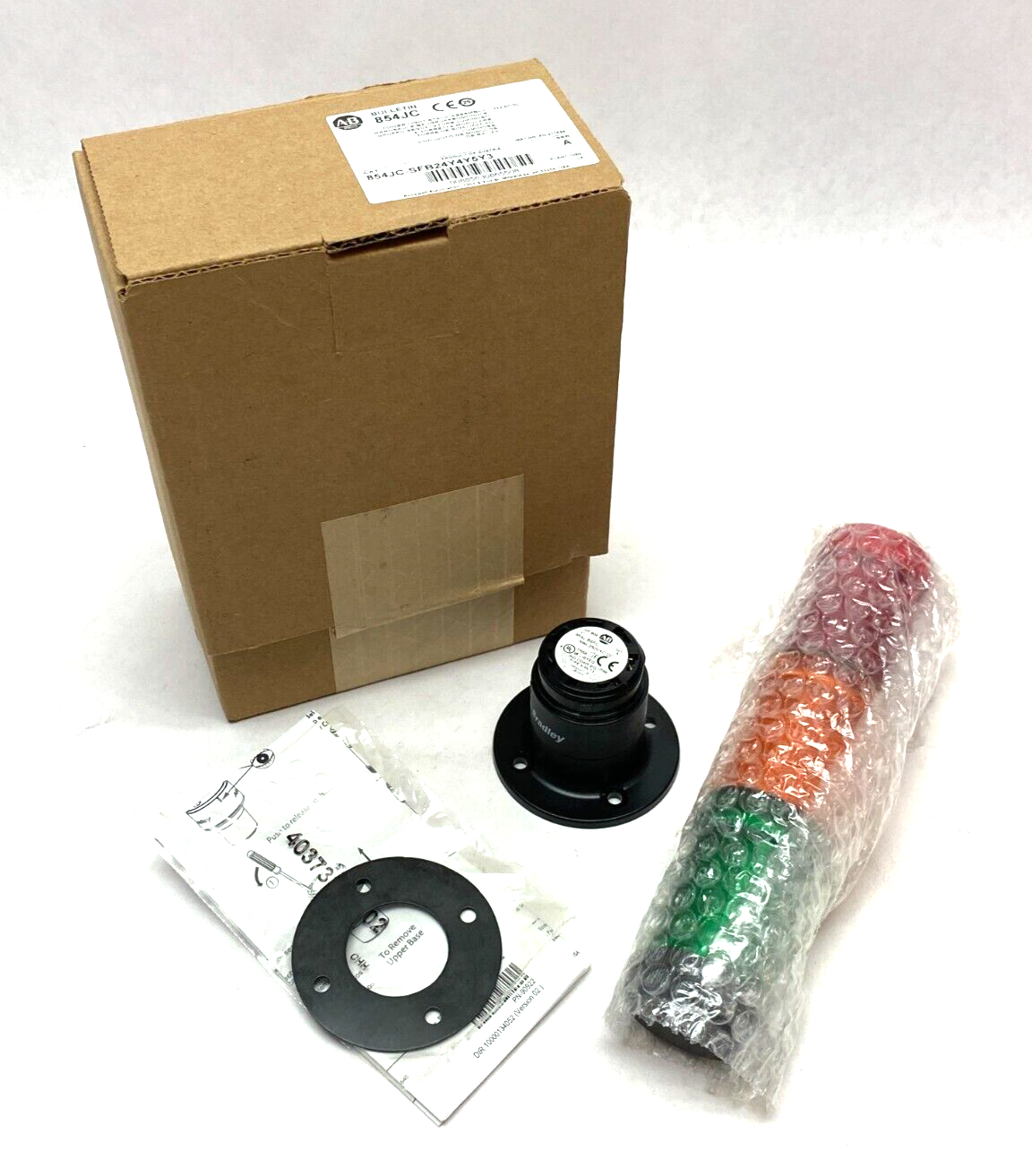 854JC-SFB24Y4Y5Y3 | Allen Bradley Ser. A Tower Light Stack Assembly 40mm R,A,G - New - Maverick Industrial Sales