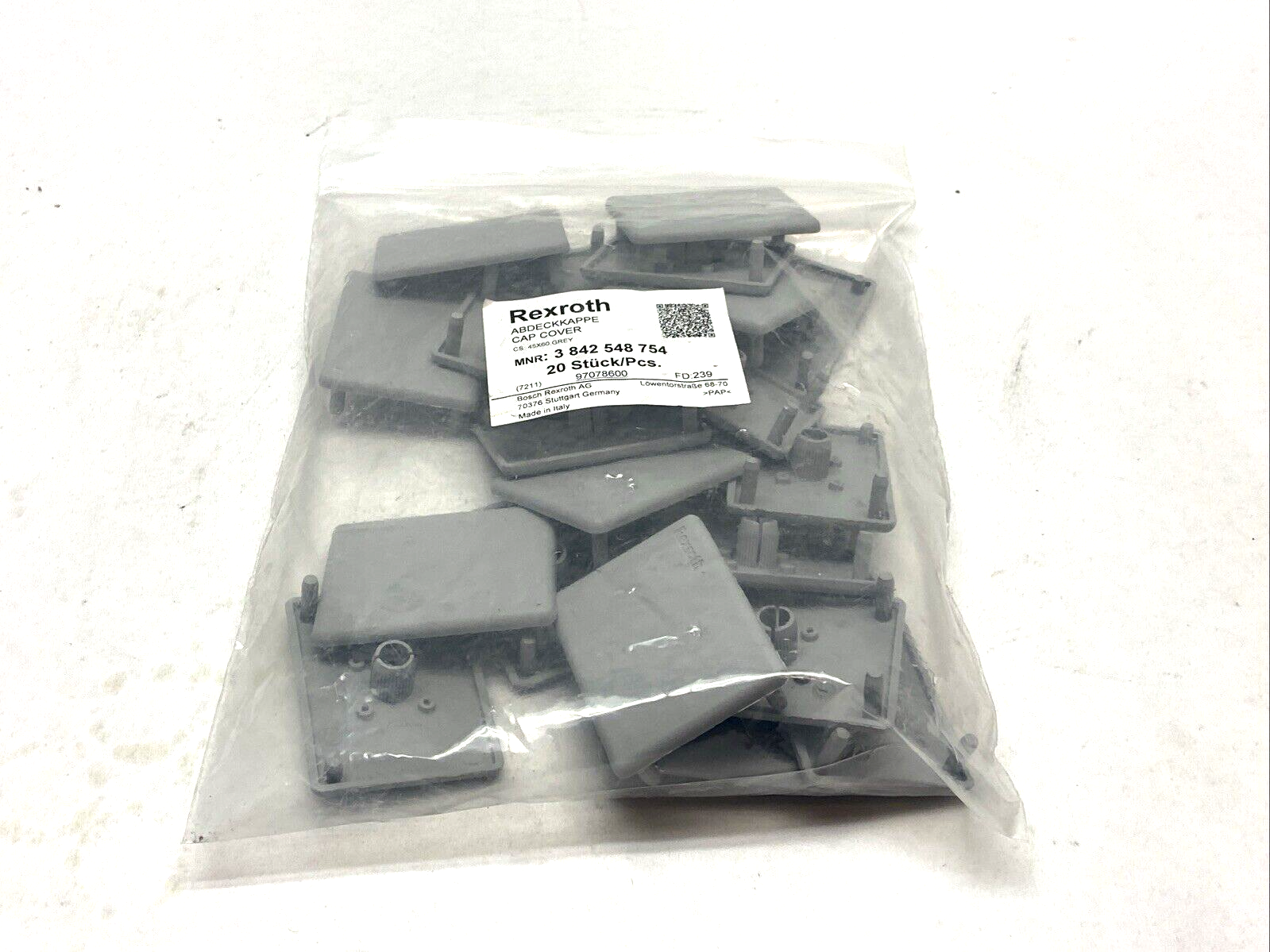 Bosch Rexroth 3842548754 Cover Cap Grey 45X60 PKG OF 20 - Maverick Industrial Sales
