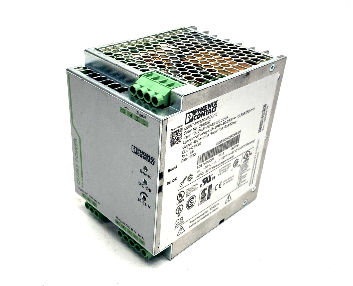 Phoenix Contact QUINT-PS/1AC/48DC/10 Power Supply Unit 48VDC 10A 2866682 - Used - Maverick Industrial Sales