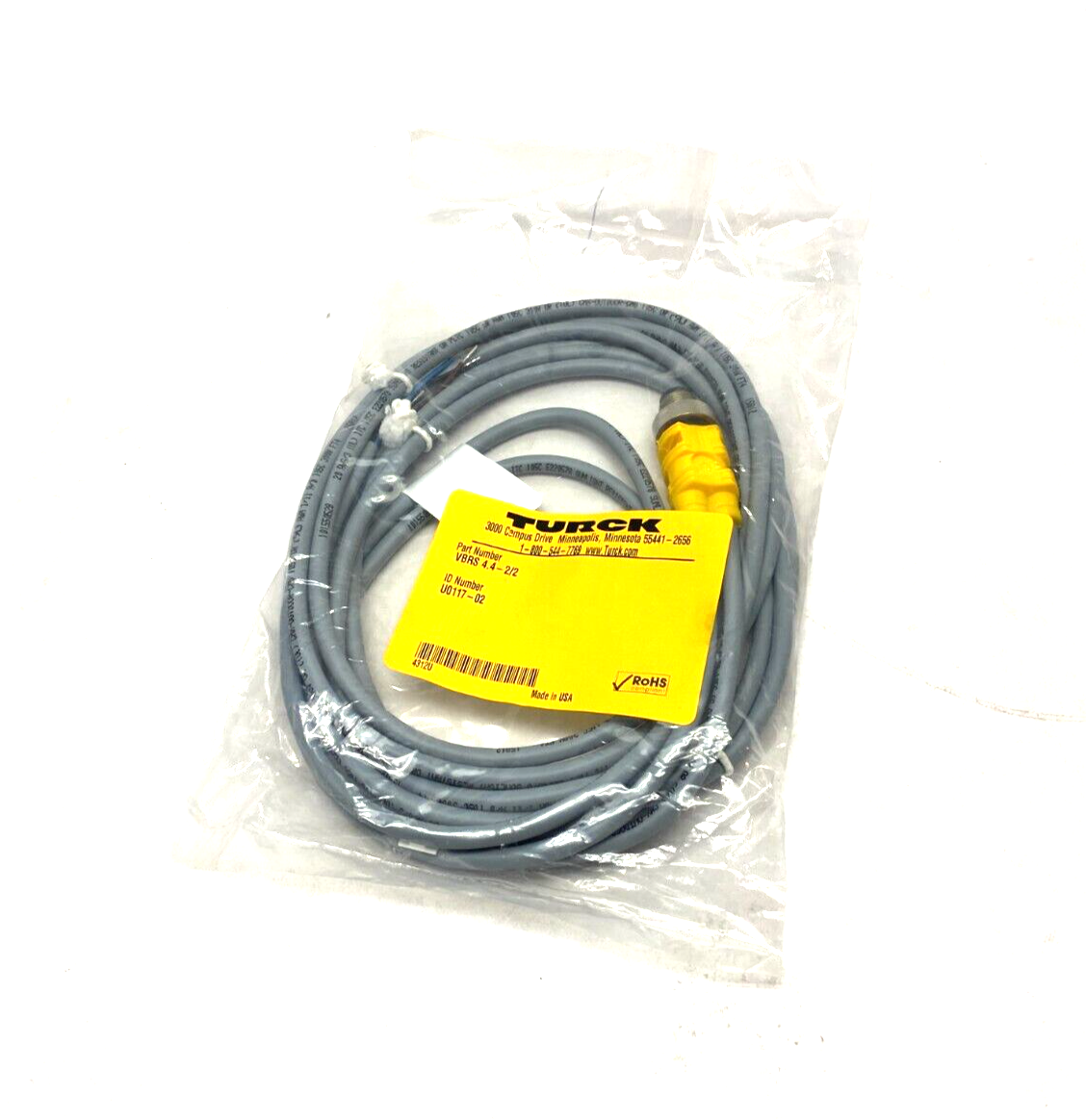 Turck VBRS 4.4-2/2 Splitter Junction Cordset M12 4-Pin to Dual Pigtail U0117-02 - Maverick Industrial Sales