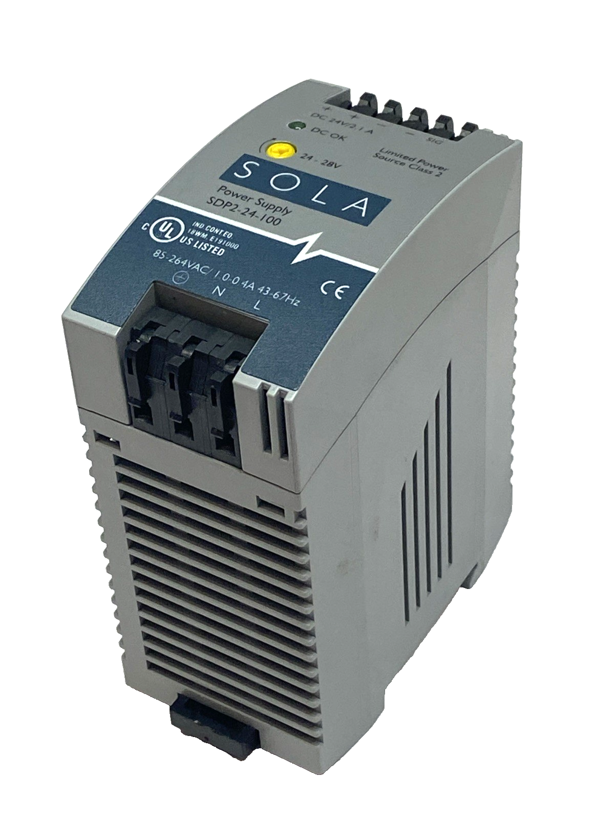 SDP2-24-100 | Emerson SolaHD DIN Rail Power Supply, 24-28VDC, 2.1A 85-264VAC 50W- Used - Maverick Industrial Sales
