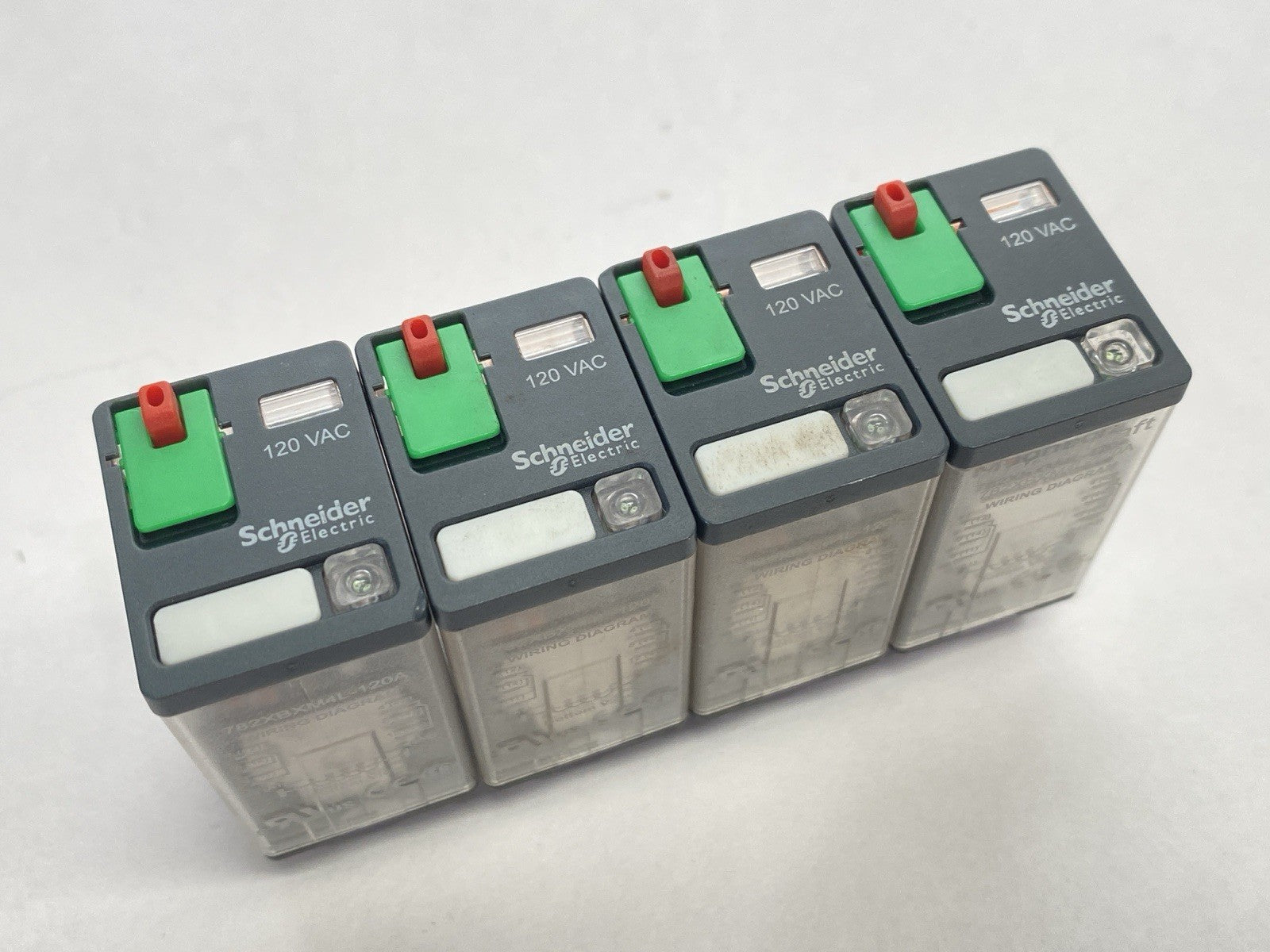782XBXM4L-120A | Schneider Electric Plug-In Relay 15A 120VAC LOT OF 4- Used - Maverick Industrial Sales