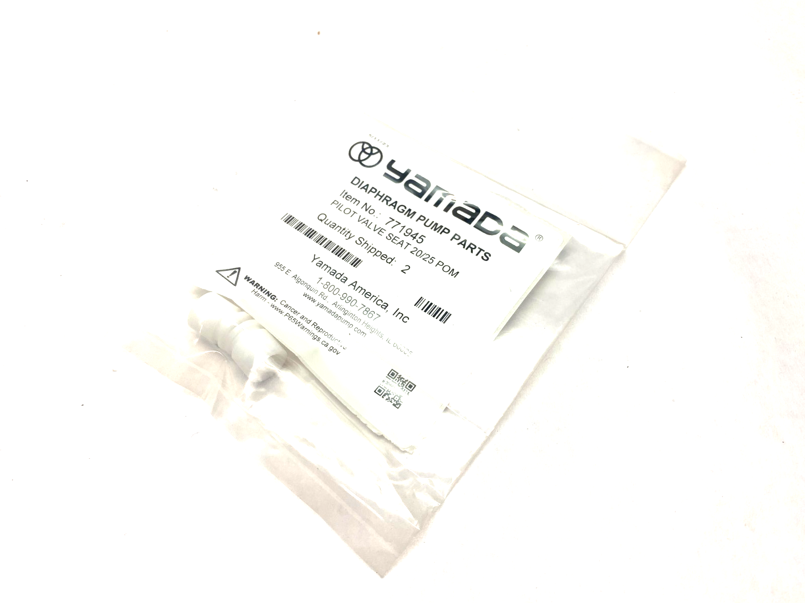 Yamada 771945 Pilot Valve Seat 20/25 POM PKG OF 2 - New - Maverick Industrial Sales