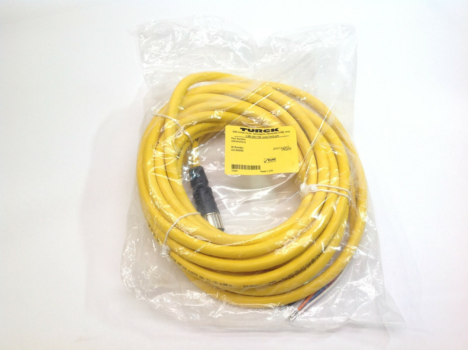 Turck CKM 64-078-10 Cordset 6 Pole Female To Free End U2-04290 - New - Maverick Industrial Sales