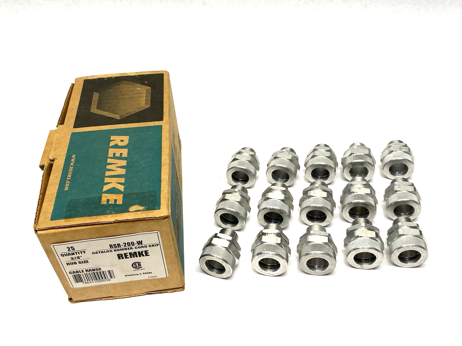 Remke RSR-200-W Cord Grip, 3/4 NPT, Cable Range, Aluminum, Form Size 3 BOX OF 15 - Maverick Industrial Sales