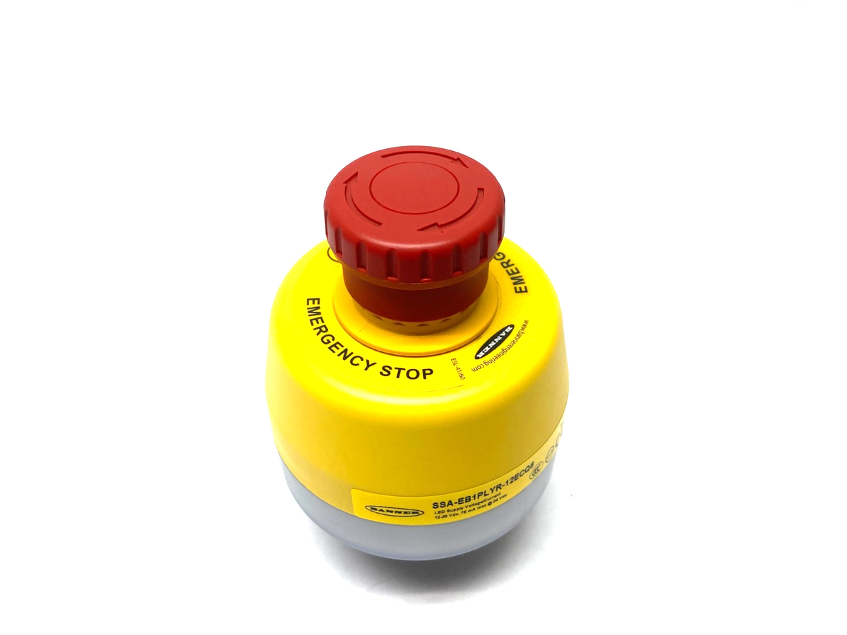 SSA-EB1PLYR-12ECQ8 | Banner Illuminated Emergency Stop Pushbutton 30mm Mount 25304- Used - Maverick Industrial Sales