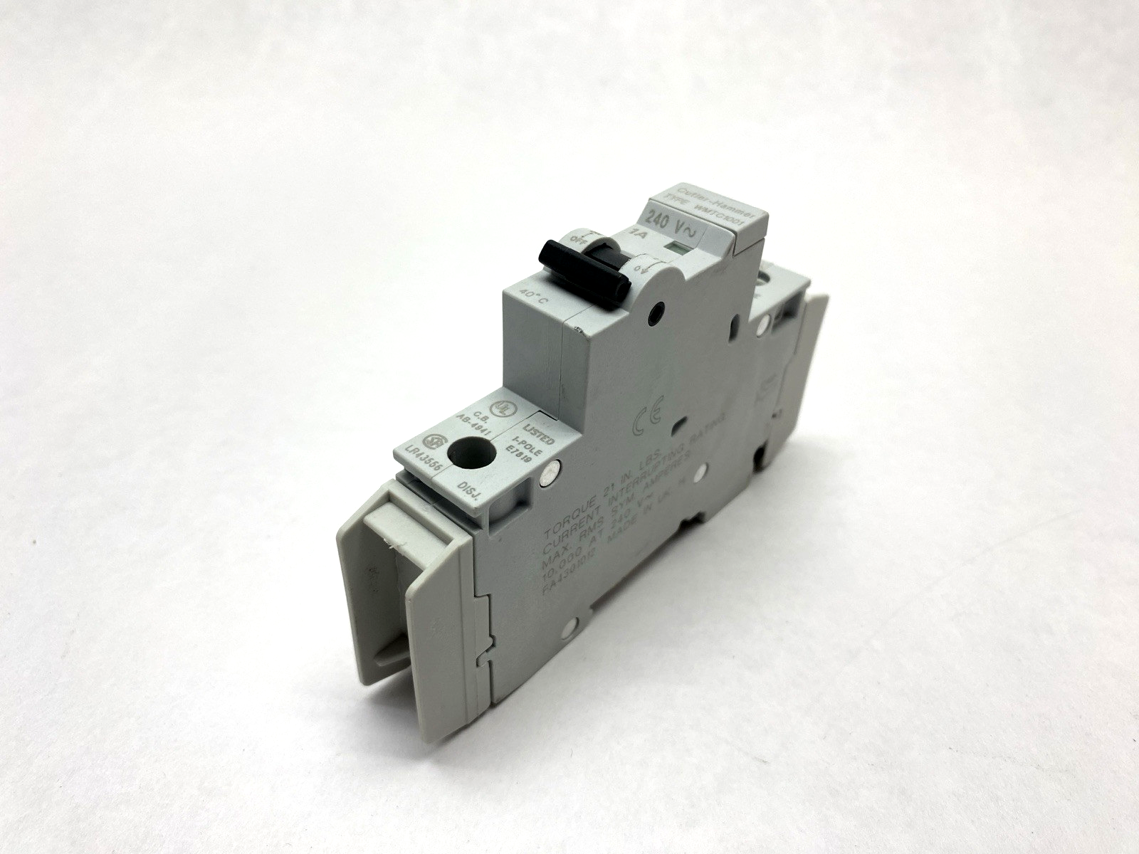 Cutler Hammer WMTC1001 240V Breaker, Din Rail Mount 1A - Maverick Industrial Sales