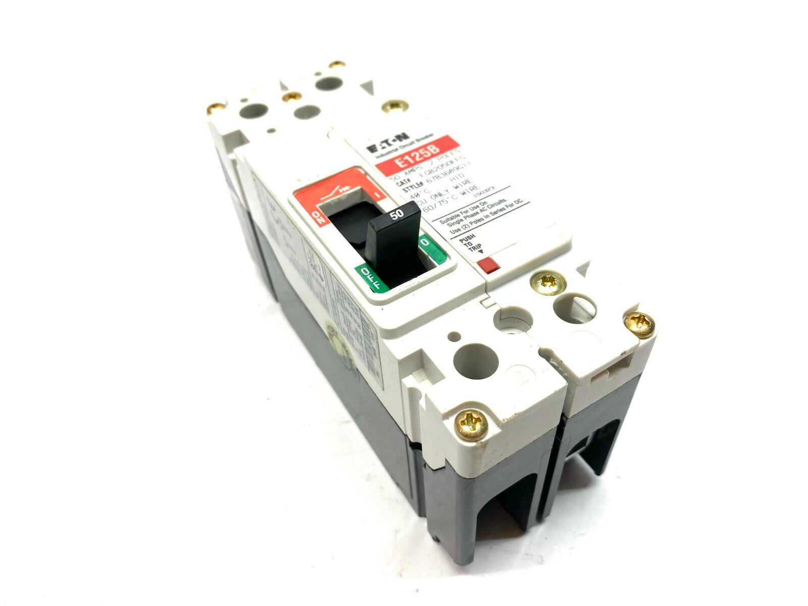 Eaton EGB2050FFG Industrial Circuit Breaker 2-Pole - Maverick Industrial Sales