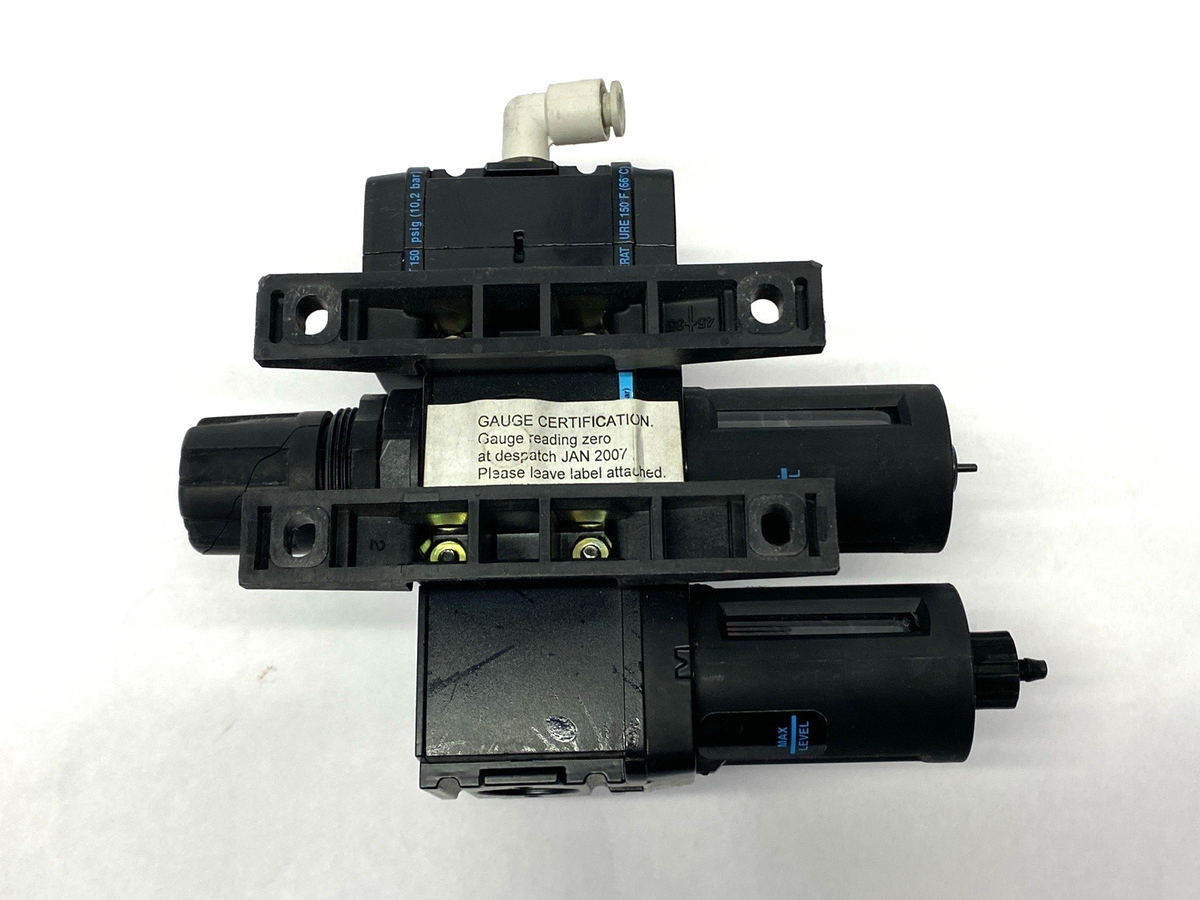 V08-C2-0000 | Wilkerson Pneumatic Assembly w/ B08-C2-FR00 & M08-CR00 - For parts or not working - Maverick Industrial Sales