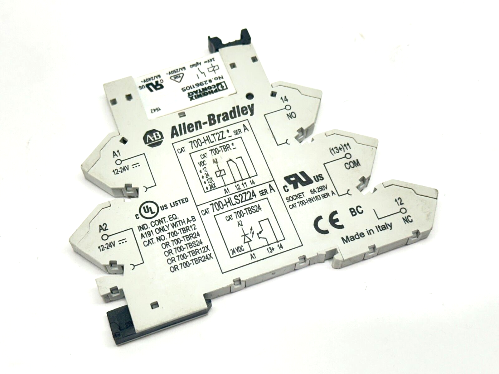 Allen Bradley 700-HLT2Z Ser A Relay Base w/ Phoenix Contact 2961105 Relay 24V - Maverick Industrial Sales