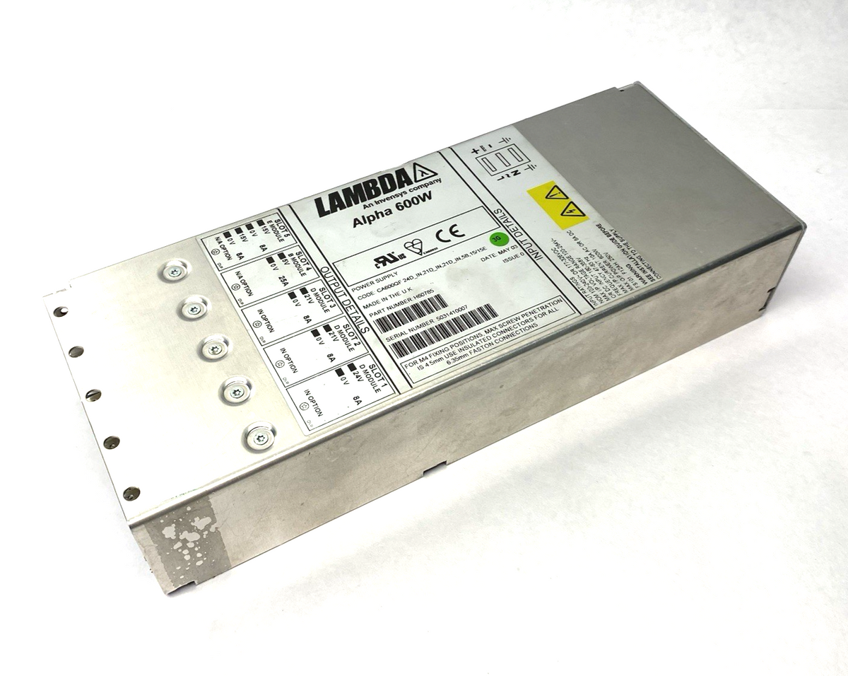 H60785 | TDK Lambda Alpha 600W Power Supply Unit CA600QF 24D_IN,21D_IN,5B,15/15E- Used - Maverick Industrial Sales