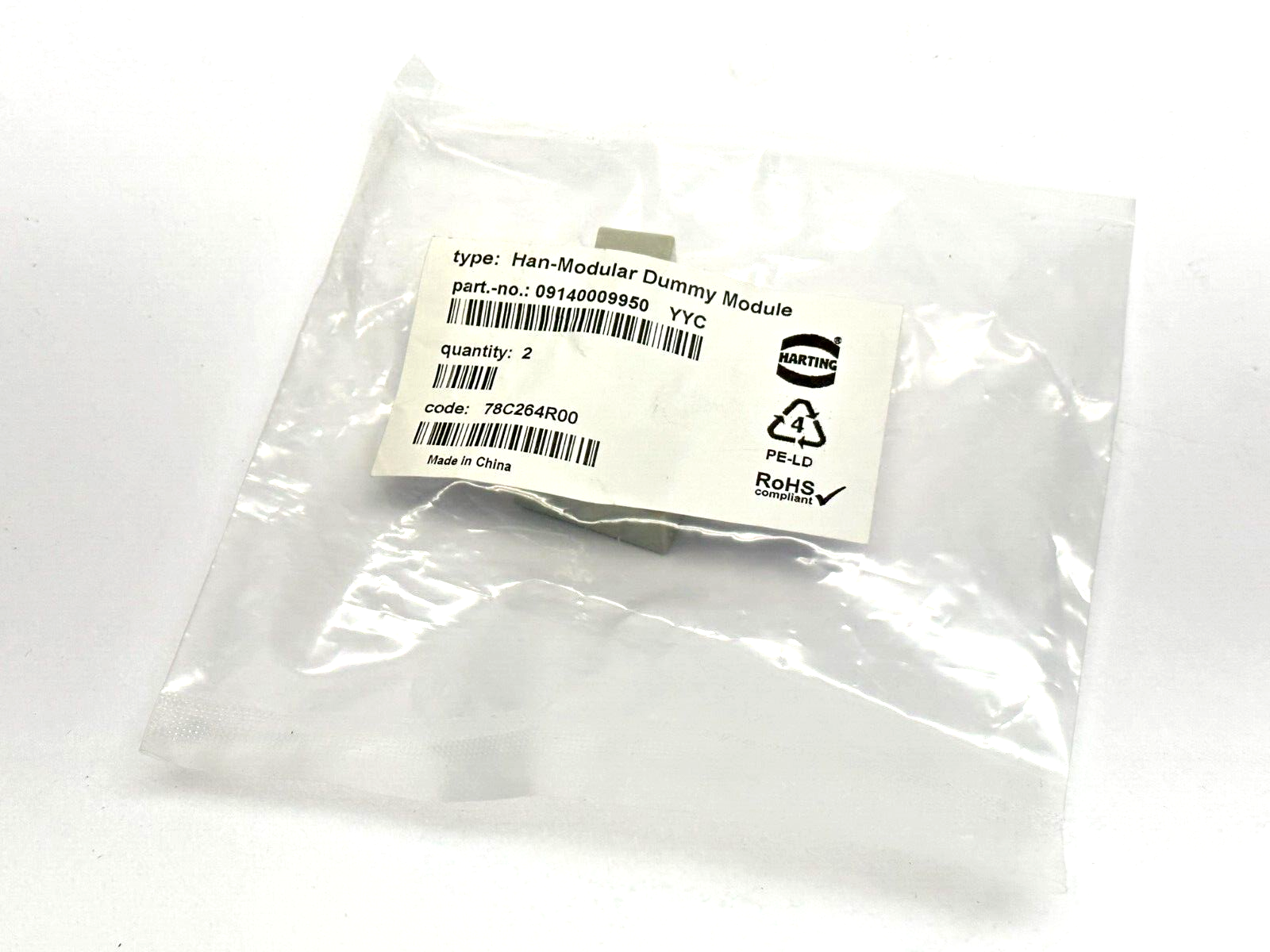 Harting 09 14 000 9950 Han Dummy Module KNBN LOT OF 2 - New - Maverick Industrial Sales