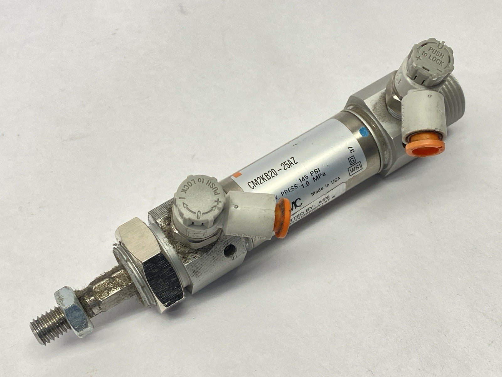 CM2KB20-25AZ | SMC Round Body Pneumatic Cylinder 20mm Bore 25mm Stroke - Used - Maverick Industrial Sales