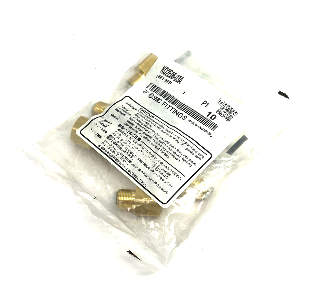 SMC KQ2E06-03A Push-to-Connect Female Bulkhead Connector, 6mm Tube OD, 10-PACK - Maverick Industrial Sales
