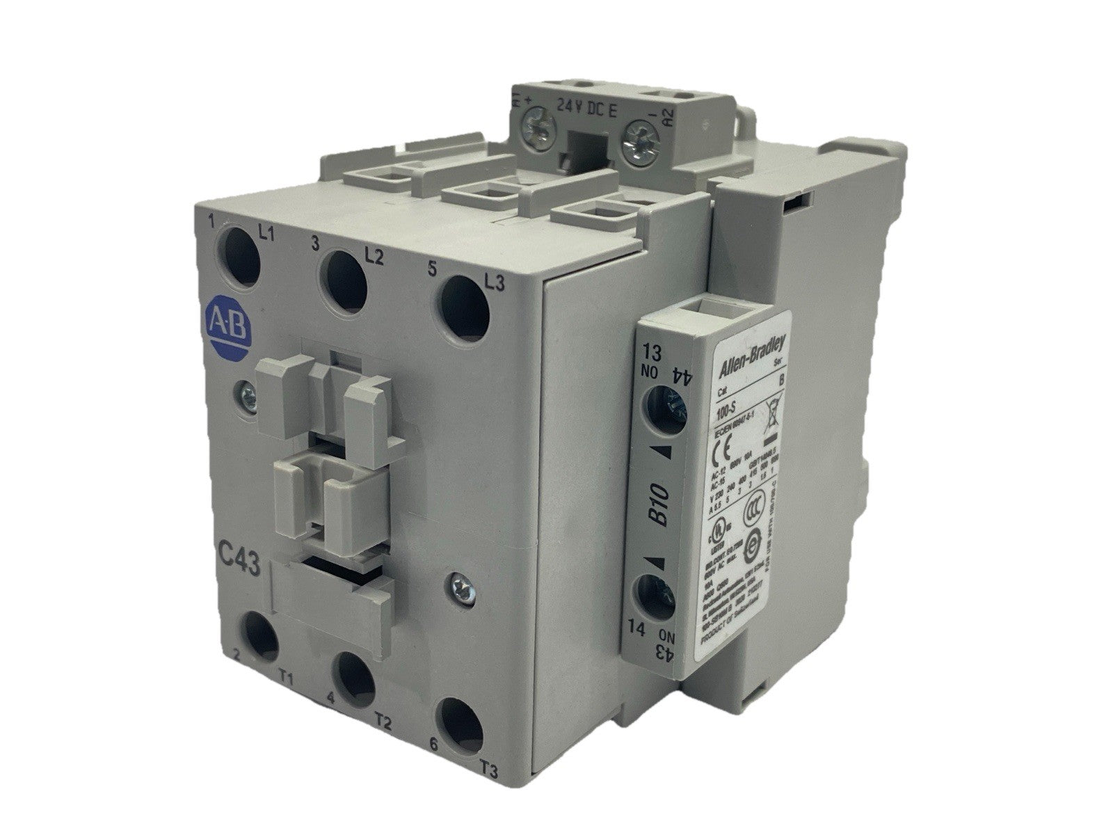 100-C43EJ10 | Allen Bradley Ser B Contactor 75A 600VAC 24VDC Coil - New – Open Box - Maverick Industrial Sales