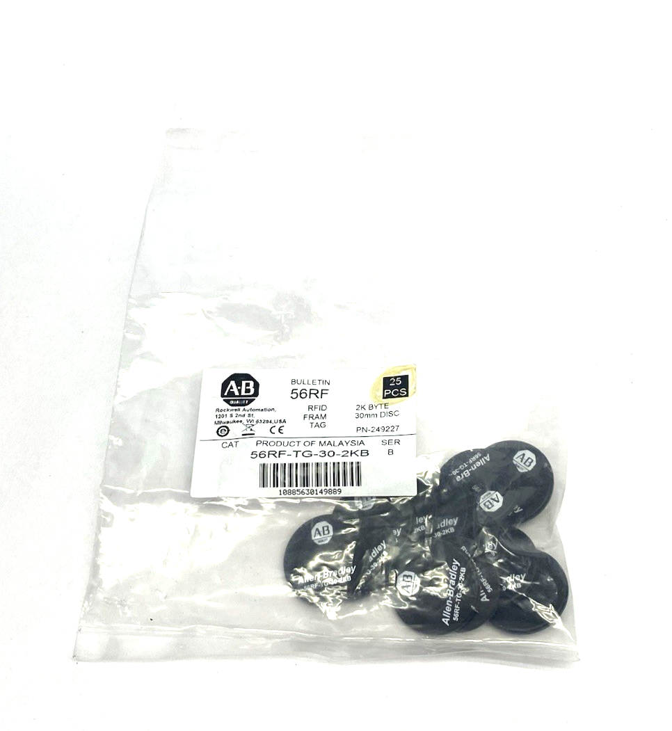 56RF-TG-30-2KB | Allen Bradley Ser. B 30mm Disc RFID Tag 2K Byte Memory PKG OF 12- New – Open box - Maverick Industrial Sales