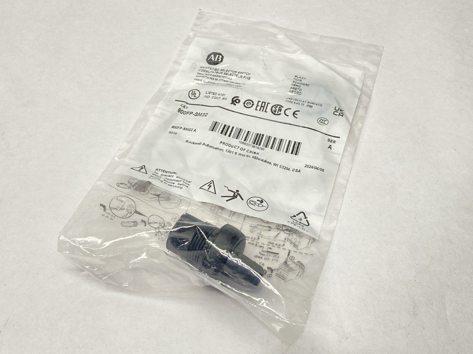 Allen Bradley 800FP-SM22 Ser A Selector Switch 2-Position Black - Maverick Industrial Sales