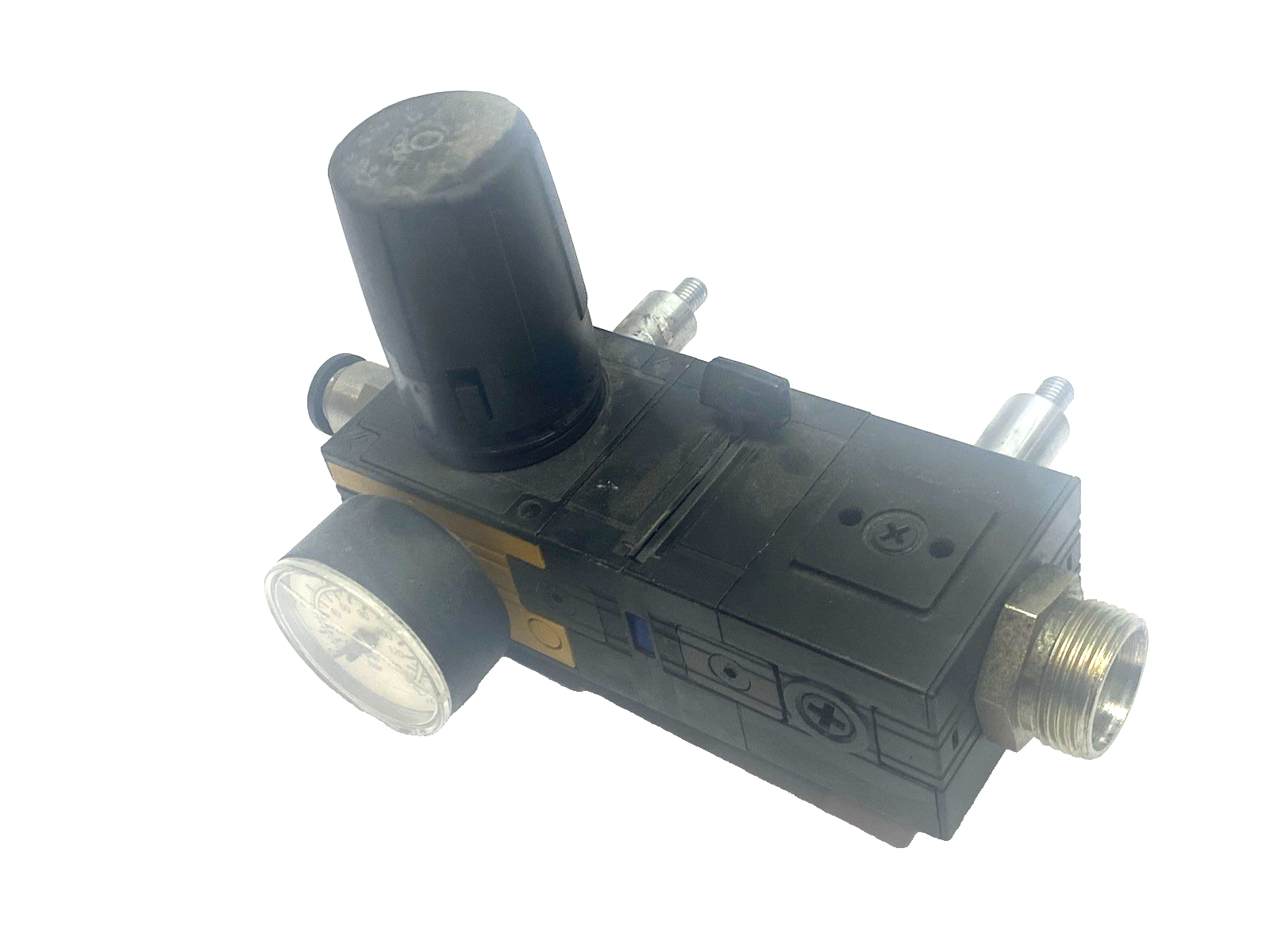 Knapp Pneumatic Air Pressure Regulator w/Gauge Modular Inline Port Fitting - Maverick Industrial Sales