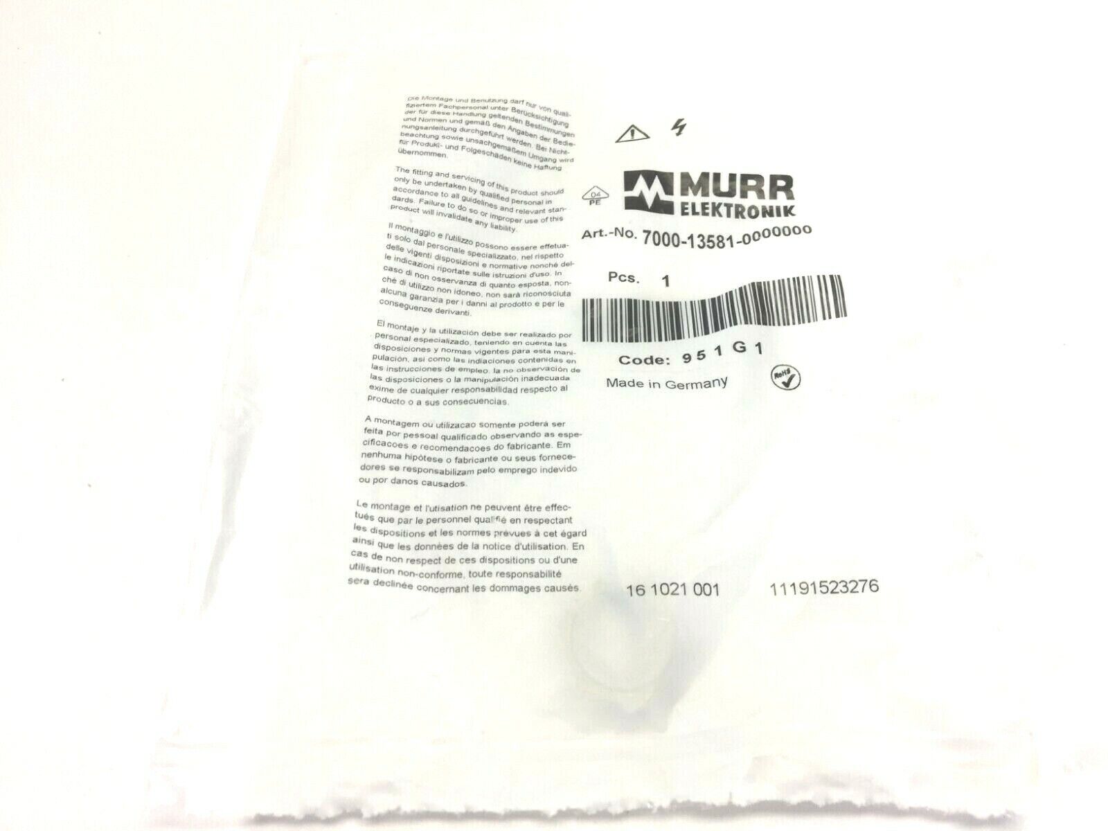 Murr Elektronik 7000-13581-0000000 Nut M16x1.5 for Flange Plug - Maverick Industrial Sales