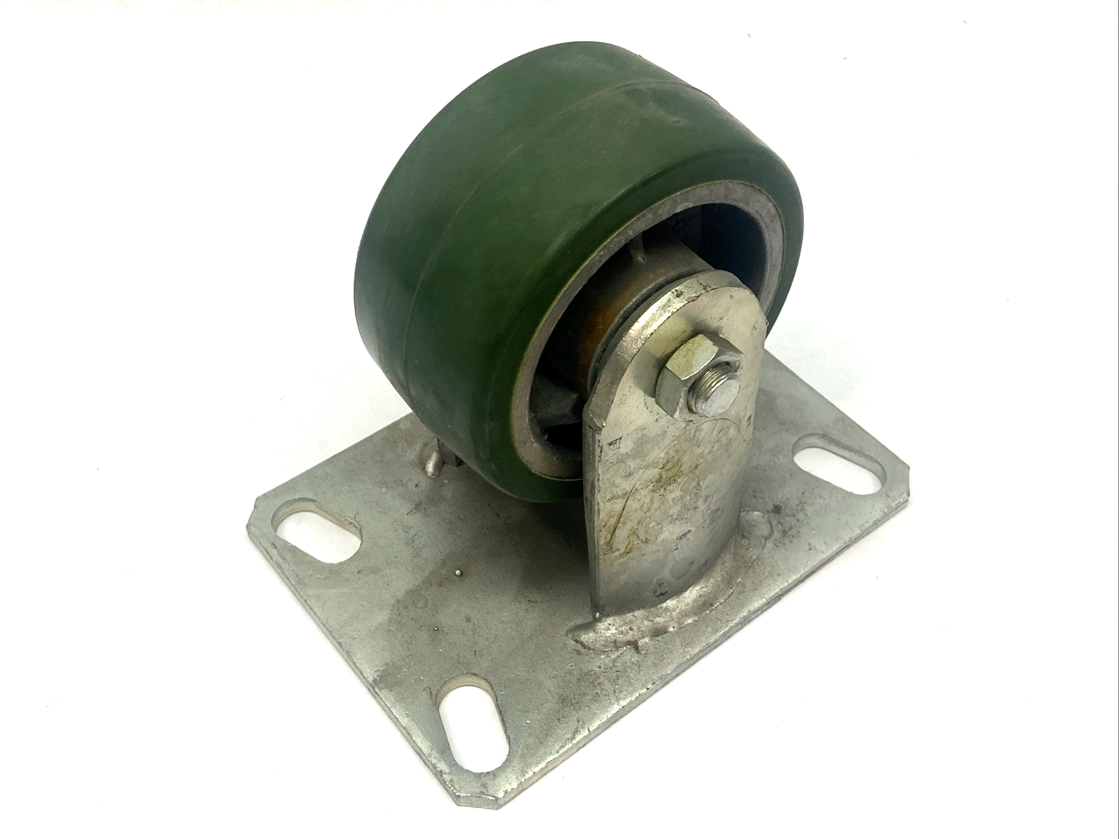 AJ0420219 | Albion 4" x 2" Flat Caster Wheel Green - Used - Maverick Industrial Sales