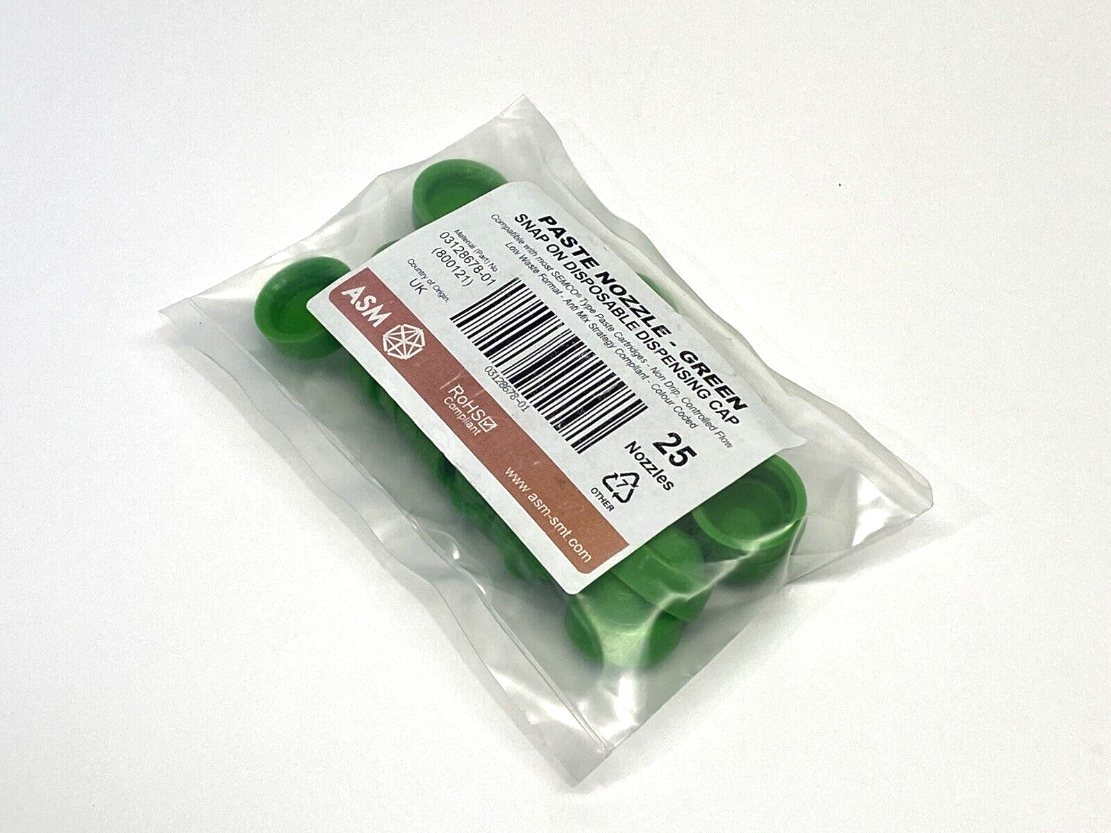 ASM 03128678-01 Snap-On Disposable Dispensing Cap Nozzles LOT OF 25 - New - Maverick Industrial Sales