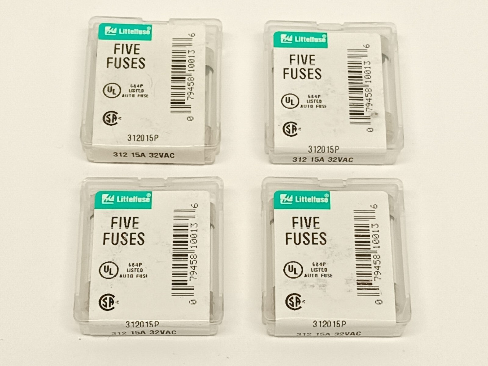 Littelfuse 312015P Fast-Acting Fuse 15A 32VAC LOT OF 20 - New - Maverick Industrial Sales