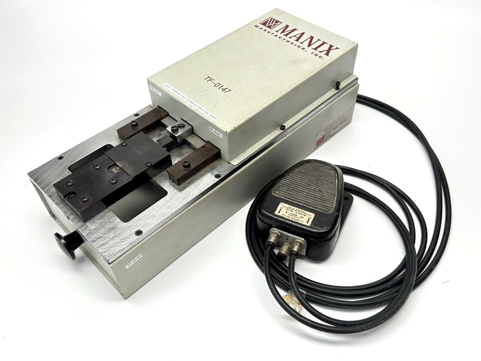 SS-1A | Manix Manufacturing Pneumatic Single Stroke Position Lead Former w/ Pedal - Used - Maverick Industrial Sales