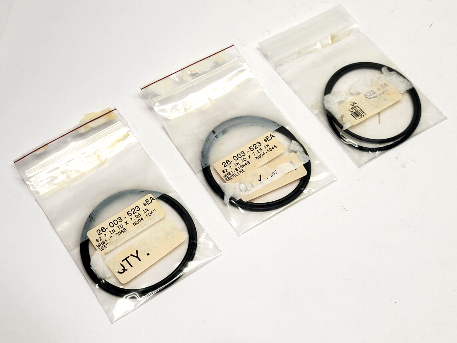 Eberline 26-003-523 O-Ring 7" x 7.25" LOT OF 3 - Maverick Industrial Sales