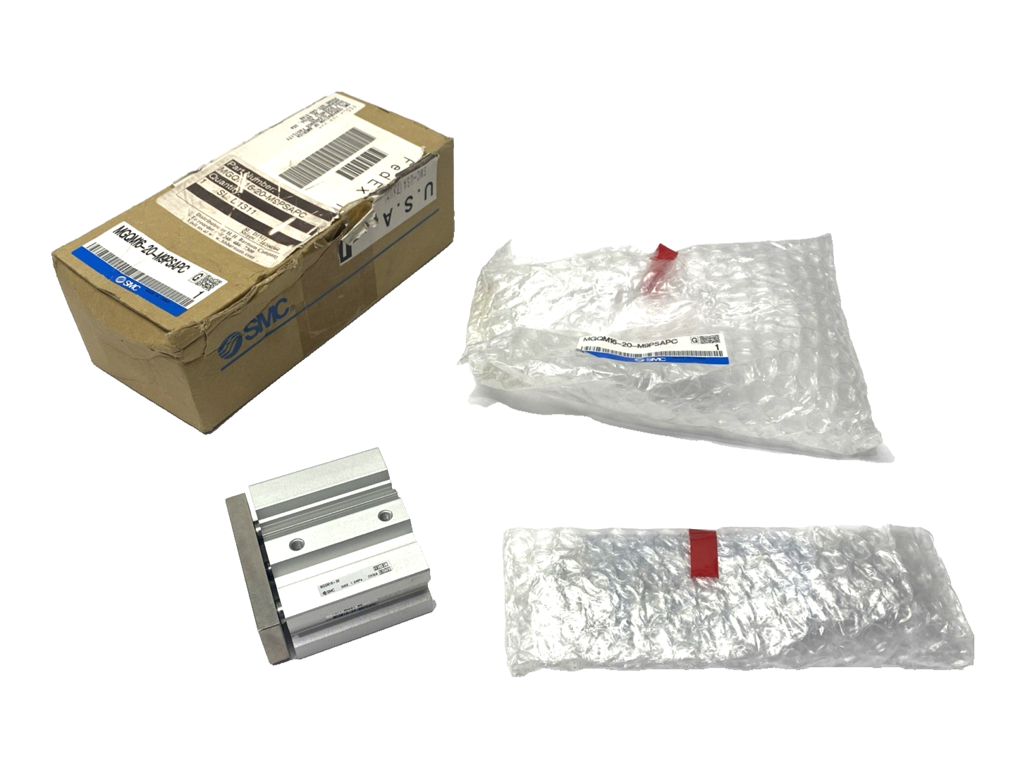 SMC MGQM16-20-M9PSAPC Pneumatic Guide Cylinder 16mm Bore 20mm Stroke - Maverick Industrial Sales